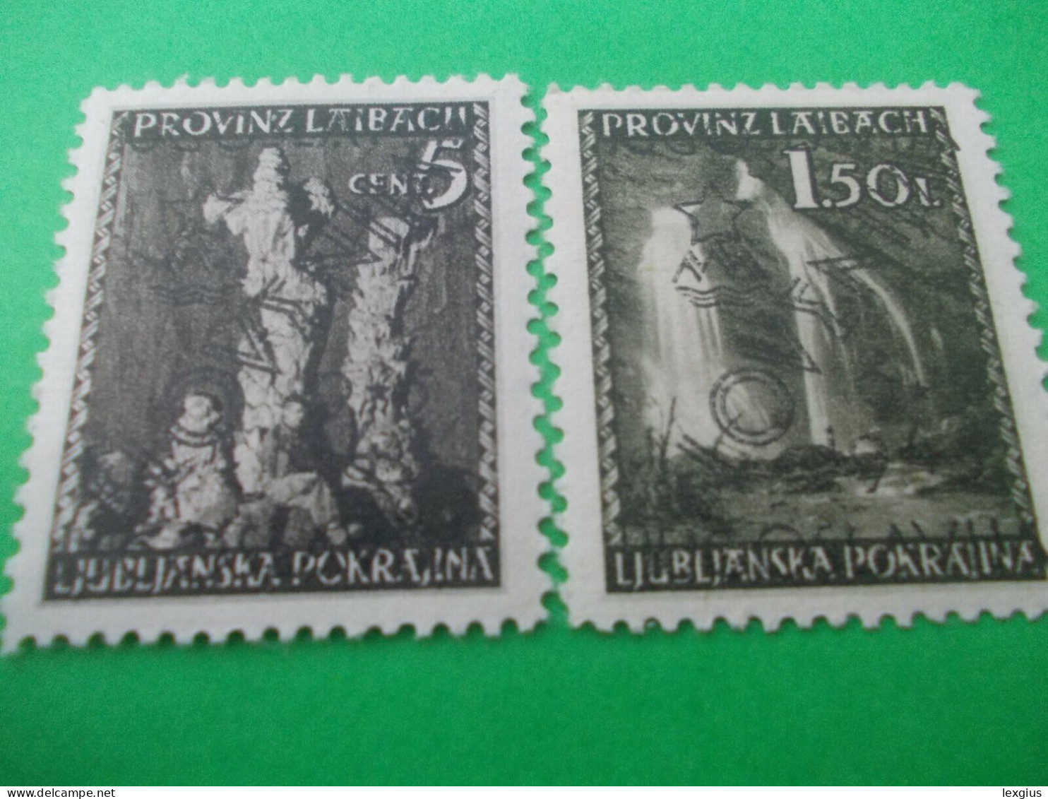 LUBIANA SOPRASTAMPA 9-5-45 JUGOSLAVIA 2 VALORI MNH** - Jugoslawische Bes.: Slowenische Küste