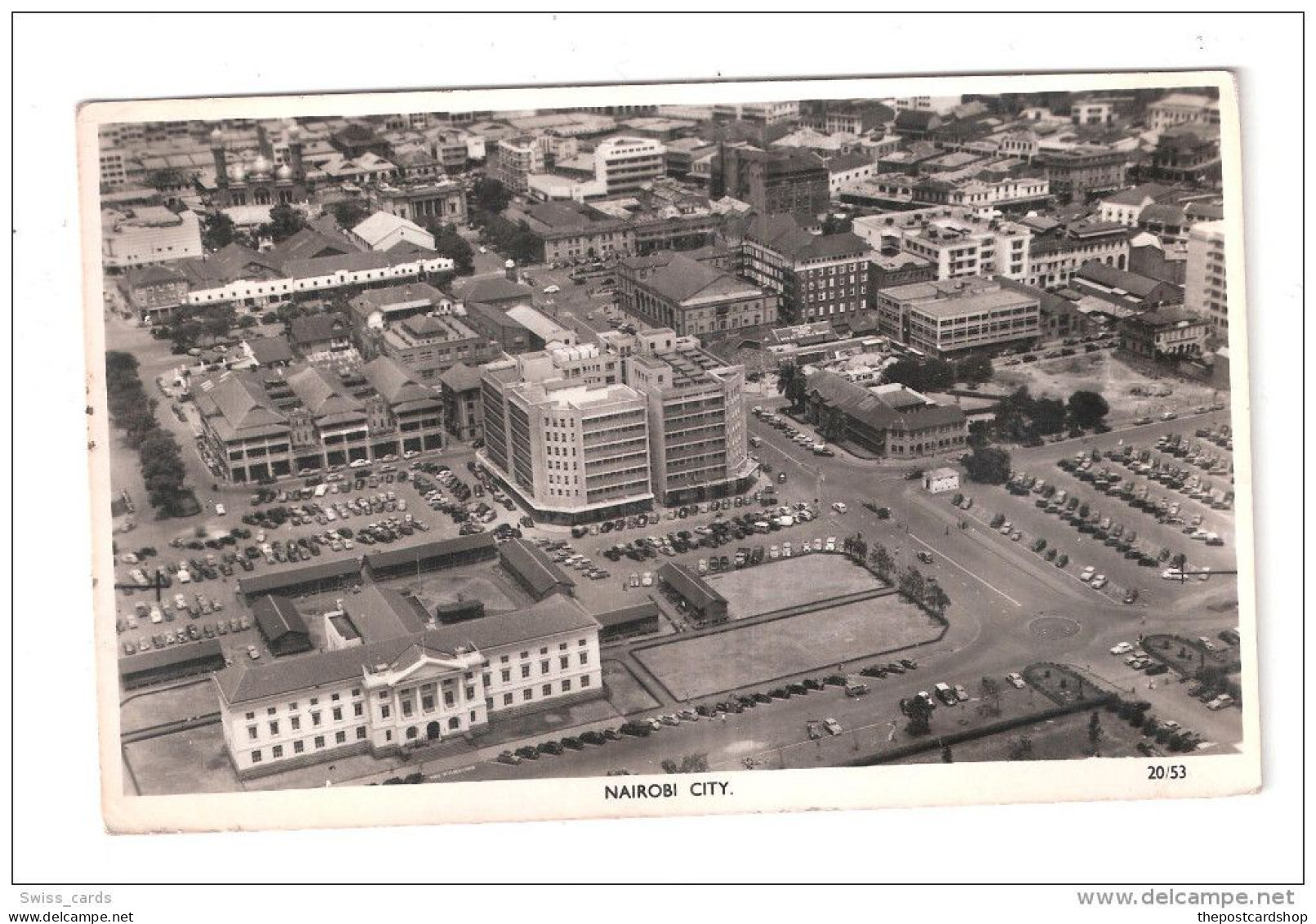 Aerial View Uganda Kenya Tanganyika USED STAMPS Kenya NAIROBI CITY1950s Postcard - Kenya