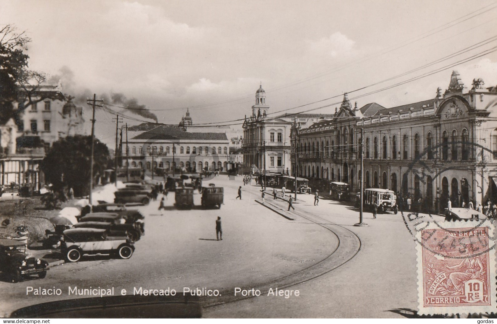 Brazil - Porto Alegre - Palacio Municipal E Mercado Publico - Old Time Car - Porto Alegre