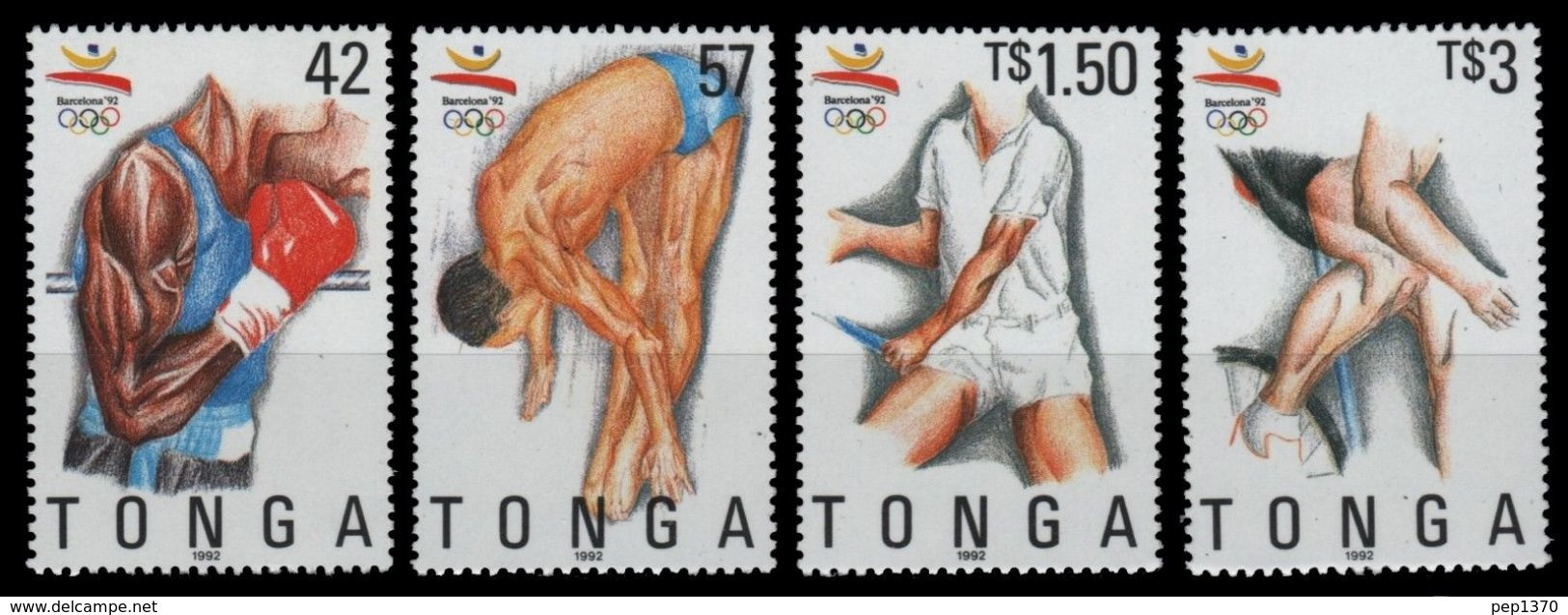 TONGA 1992 - OLYMPICS BARCELONA'92 - YVERT Nº 887/880 - MICHEL 1229/32 - SCOTT 815/18 - Tuffi