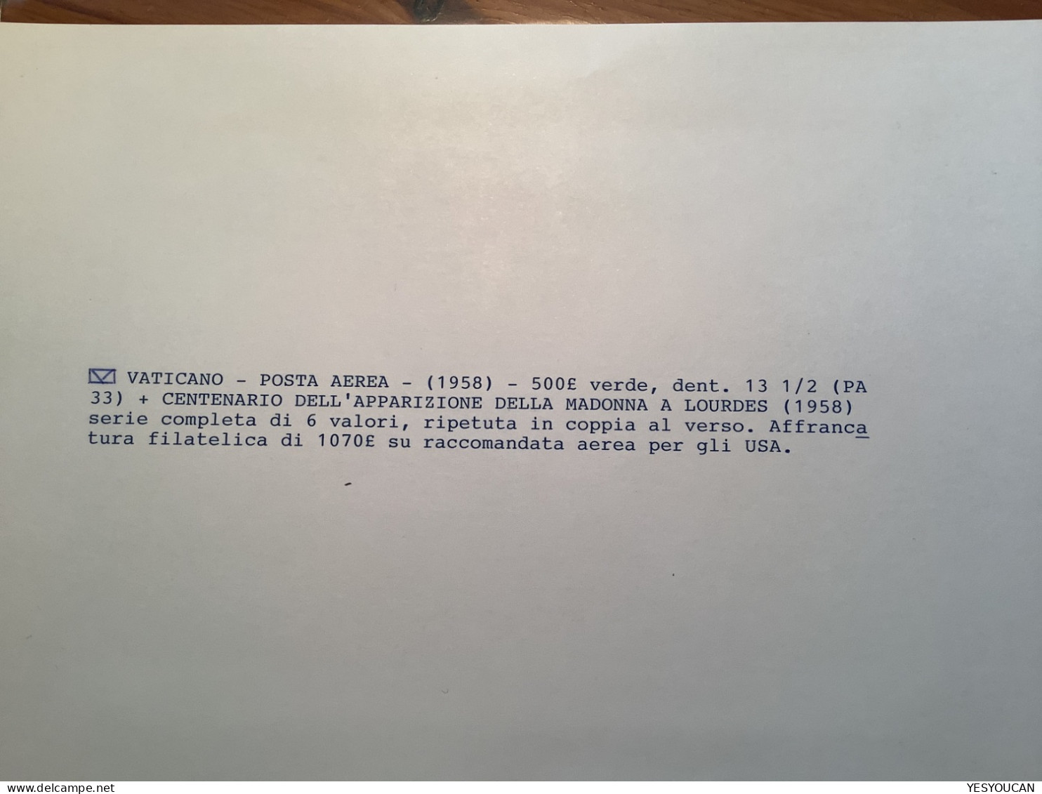 Via Aerea Sa.33 500L+233-238 CENTENARIO VERGINE LOURDES 1958 Lettera>USA (Vatican Vaticano Cover Bernadette Miracle - Aéreo