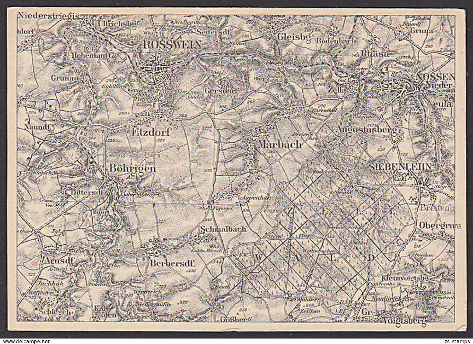 Rosswein Topografische Karte Nossen Und Westl. Umgebung Um 1931 Unbeschrieben Von Jugendherbergen - Nossen