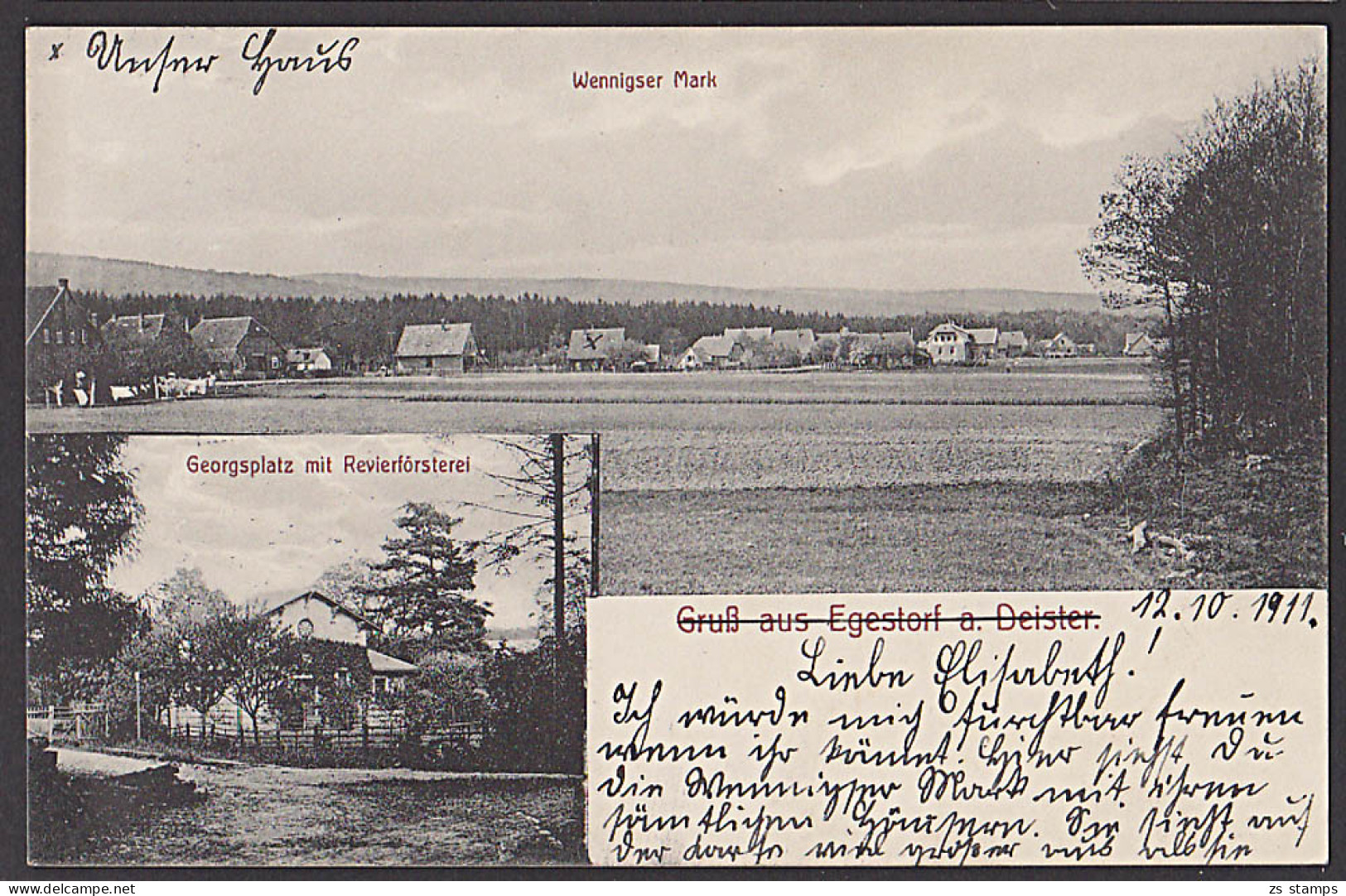 Egestorf Am Deister Bahnpost HANNOVER - WETZELN - HASTE ZUG 558 Ak 1911 Georgsplatz Revierförsterei Wenigser Mark - Barsinghausen