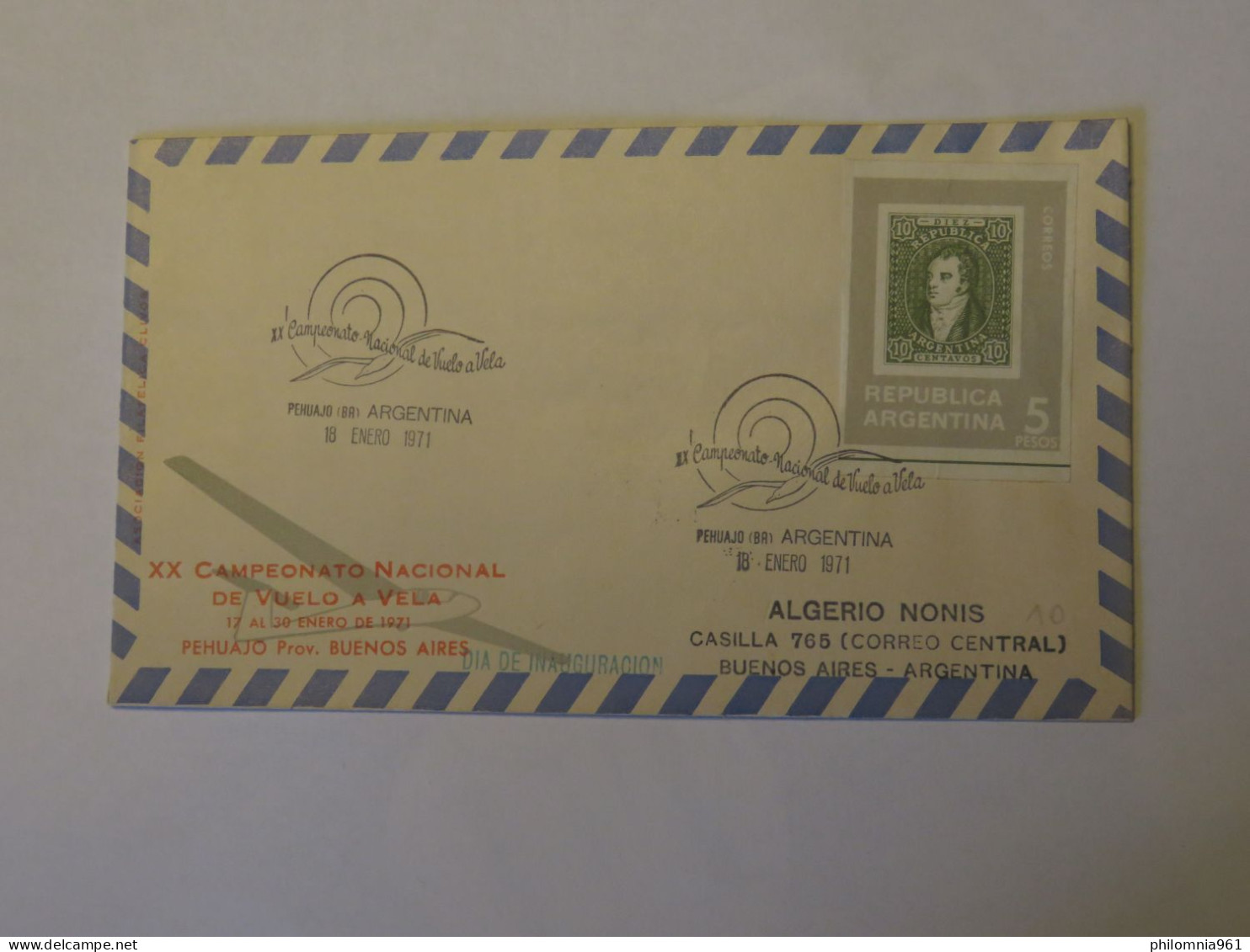 ARGENTINA  XX NATIONAL SAILING CHAMPIONSHIP FIRST FLIGHT COVER 1971 1954 - Used Stamps