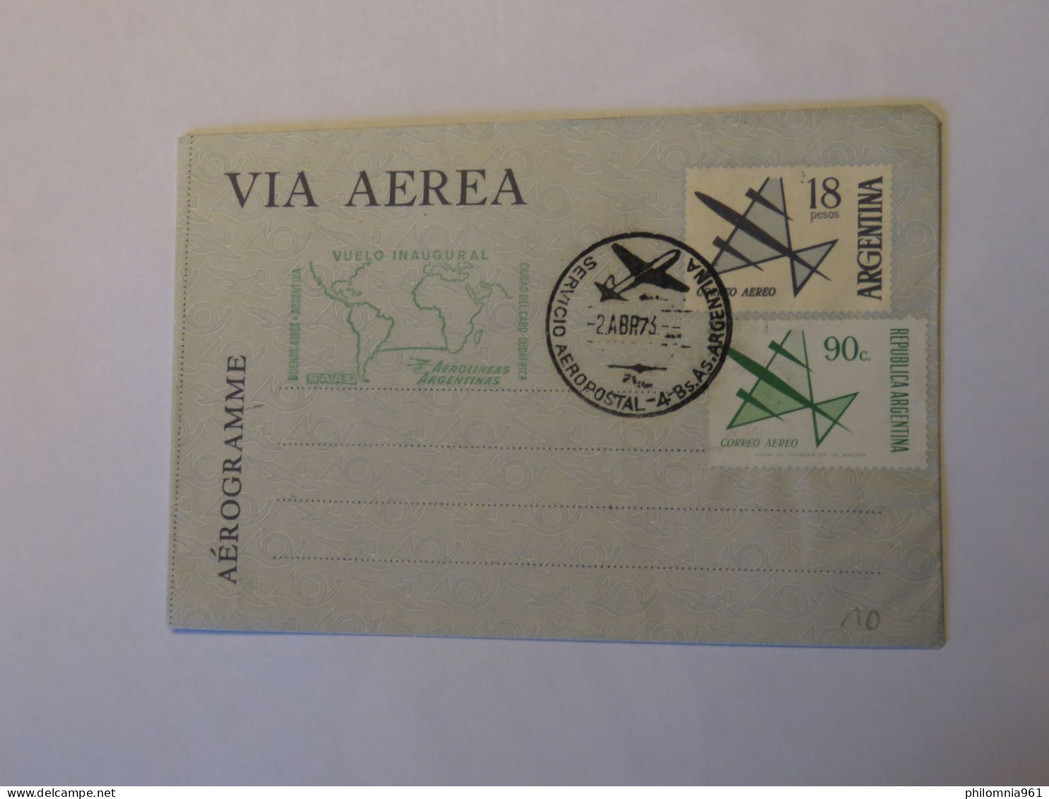 ARGENTINA FIRST FLIGHT COVER 1973 - Used Stamps