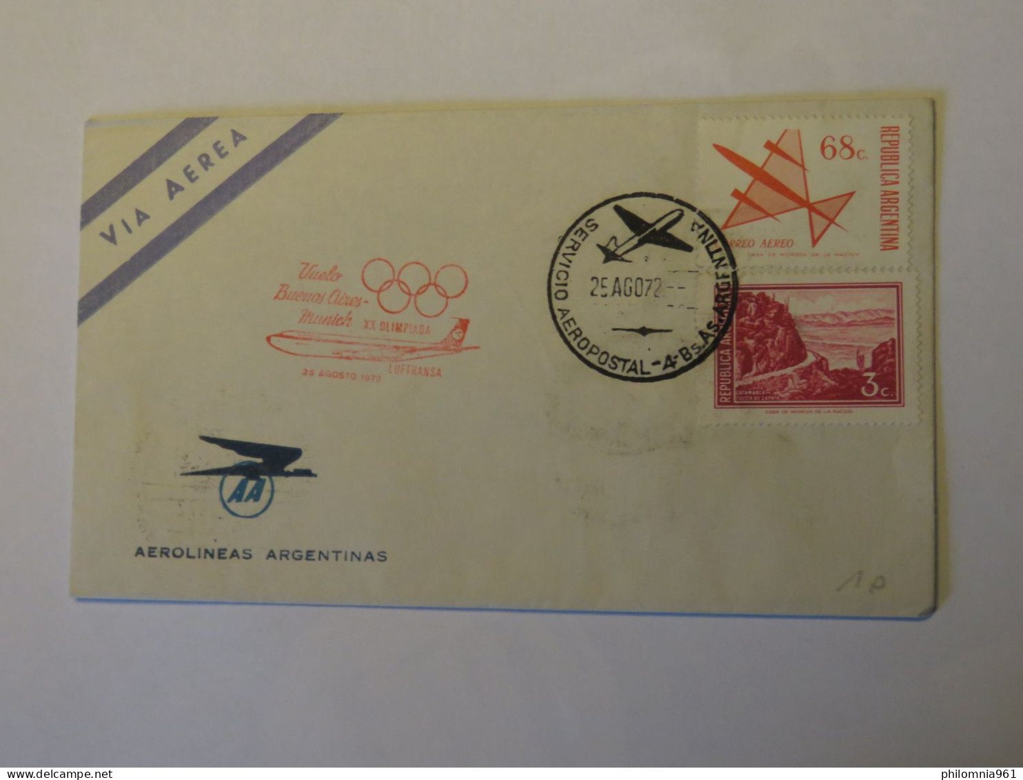 ARGENTINA FIRST FLIGHT COVER 1972 - Used Stamps