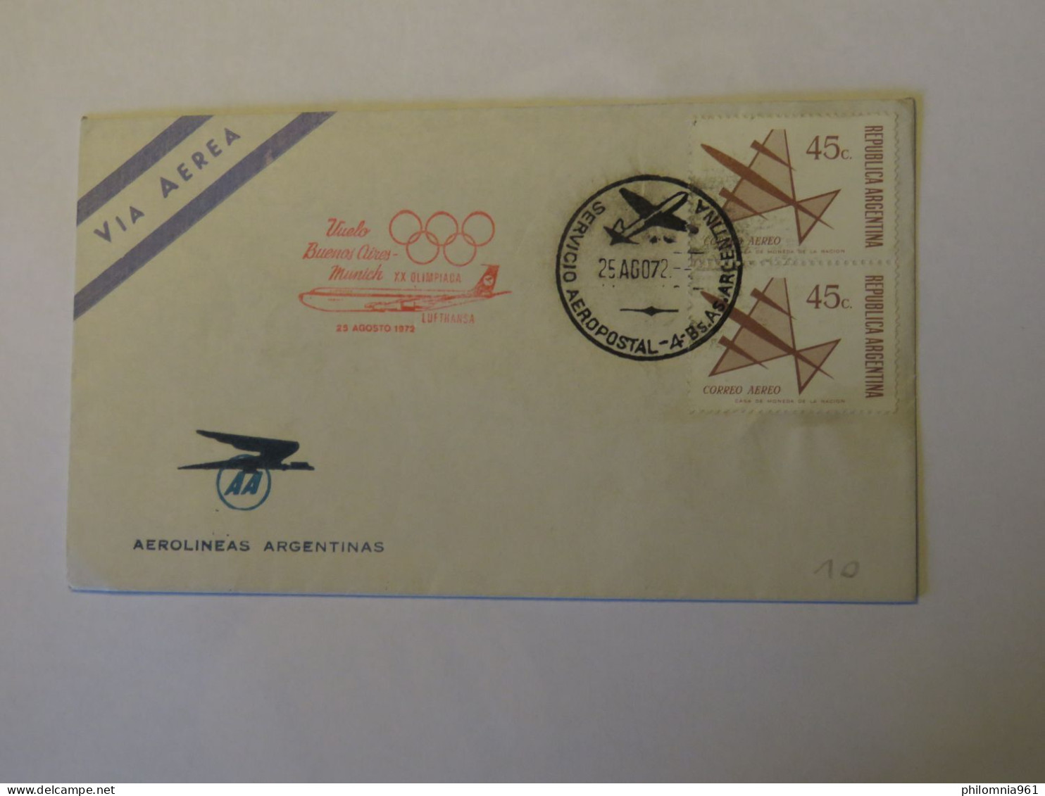 ARGENTINA FIRST FLIGHT COVER 1972 - Used Stamps