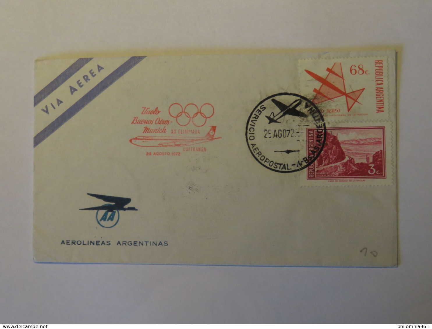 ARGENTINA FIRST FLIGHT COVER 1972 - Used Stamps