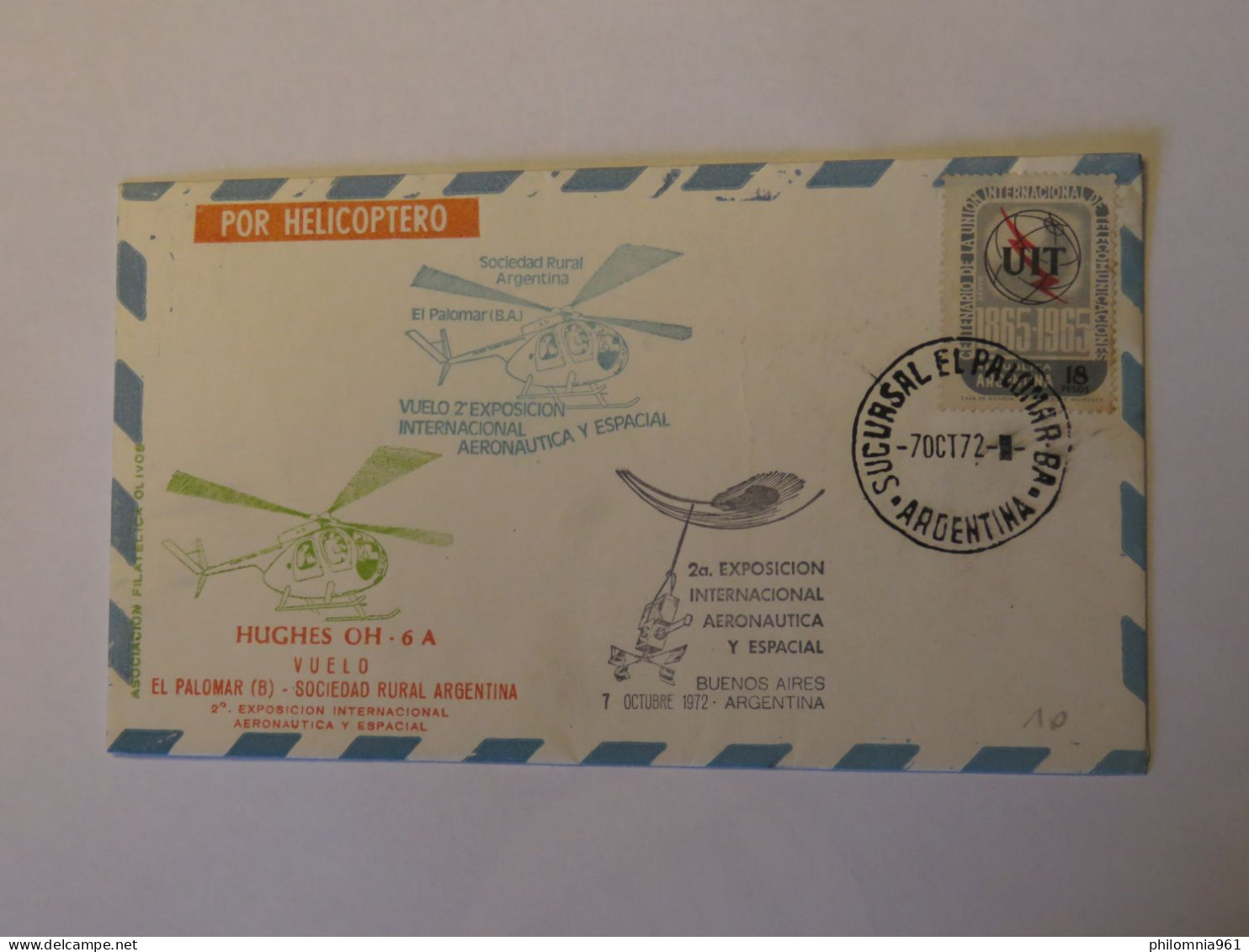 ARGENTINA BY HELICOPTER FIRST FLIGHT COVER 1972 - Usados