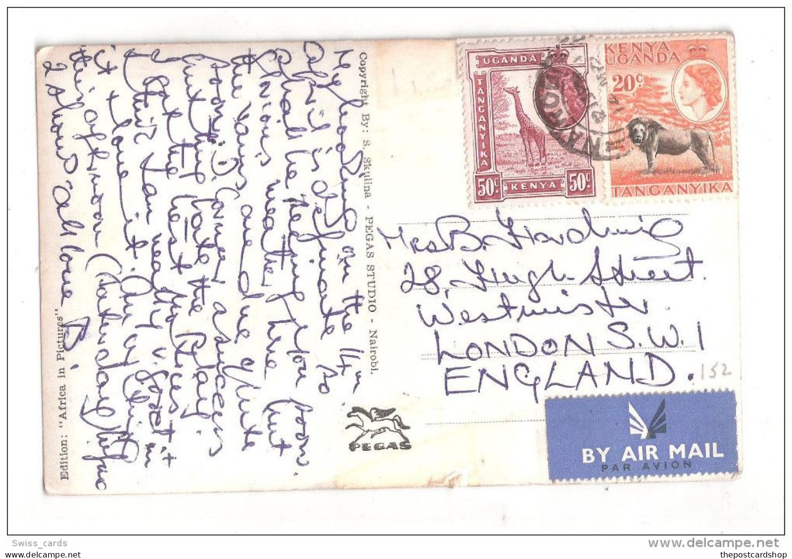 Uganda Kenya Tanganyika USED STAMPS Kenya MOMBASA OLD HARBOUR 1950s Postcard - Kenya