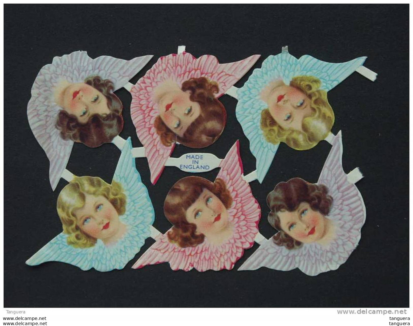 Decoupis Vintage Die-Cuts MLP 852 Made In England Engel Ange Angel Format 6 X 3,5 Cm - Anges