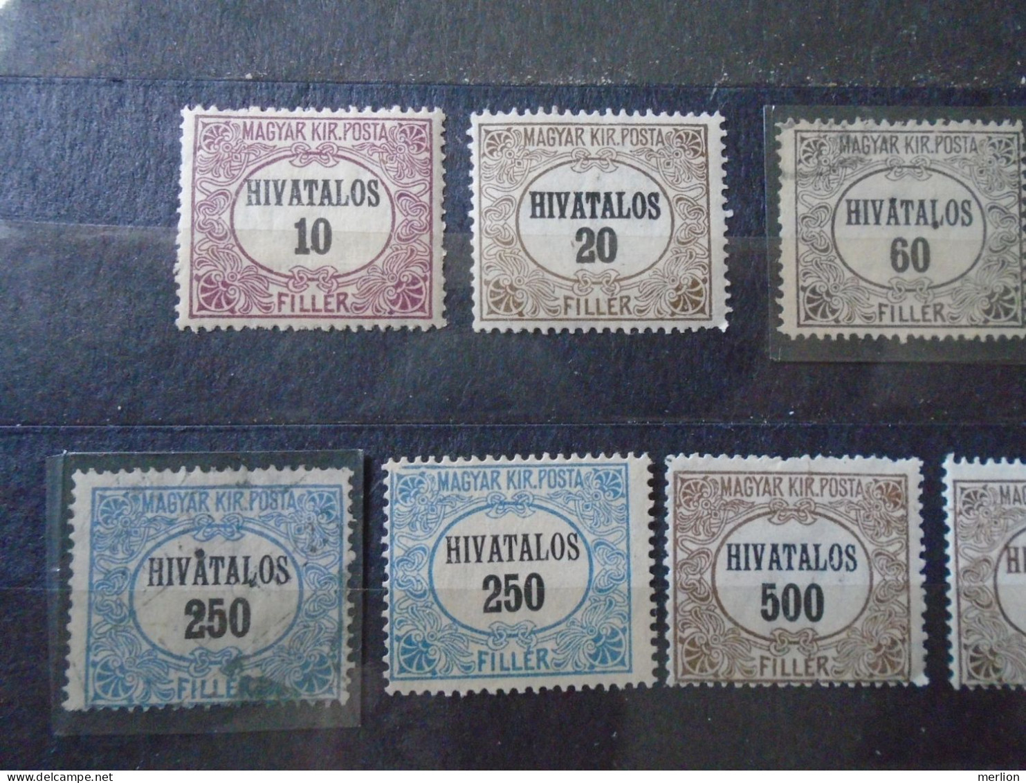 W519.28   Old Mainly Unused Stamps  Hungary,  HIVATALOS  Lot Of 28 - Some With 3 Holes Perfoations 1921 - Sonstige & Ohne Zuordnung