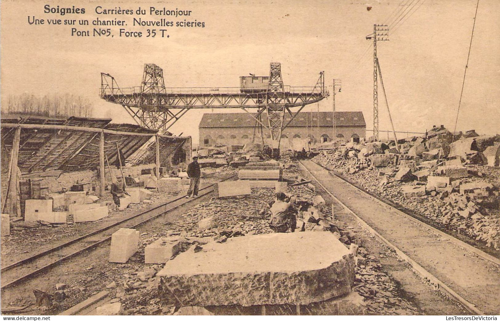 BELGIQUE - SOIGNIES - Carrières Du Perlonjour - Une Vue Sur Un Chantier - Edition Bottemanne -  Carte Postale Ancienne - Soignies