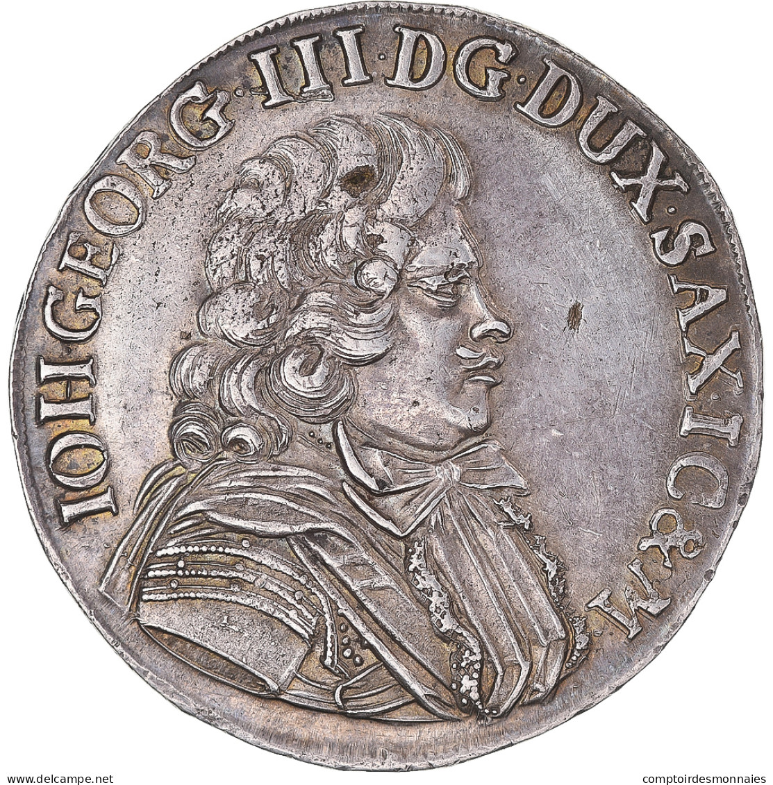 Monnaie, Etats Allemands, SAXONY-ALBERTINE, Johann Georg III, 2/3 Thaler - Taler & Doppeltaler