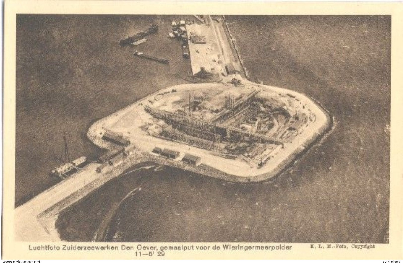Wieringen, Luchtfoto Zuiderzeewerken Den Oever, Gemaalput Voor De Wieringermeerpolder  11 -  5  - '29 - Den Oever (& Afsluitdijk)