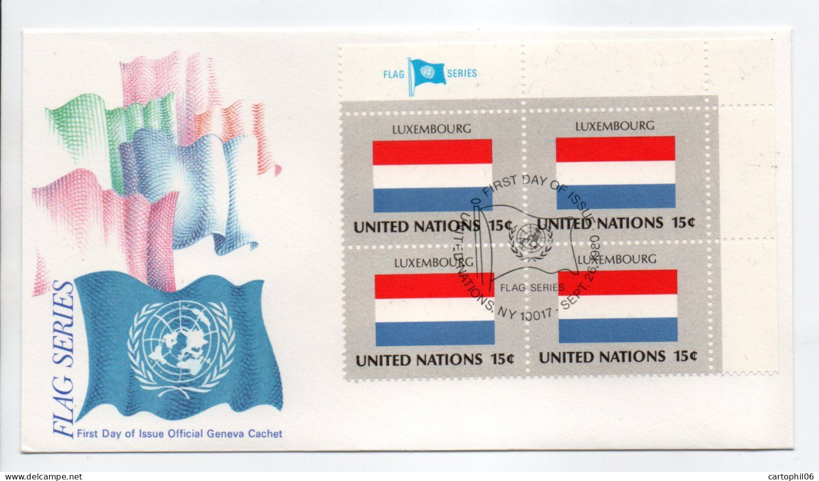 - FDC DRAPEAUX / FLAG LUXEMBOURG - UNITED NATIONS 26.9.1980 - - Enveloppes