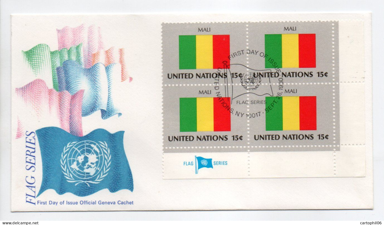 - FDC DRAPEAUX / FLAG MALI - UNITED NATIONS 26.9.1980 - - Enveloppes