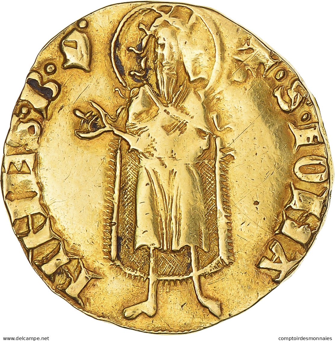 Monnaie, France, Jean II, Florin D'or, Montpellier, TB+, Or, Duplessy:346 - 1350-1364 Jean II Le Bon