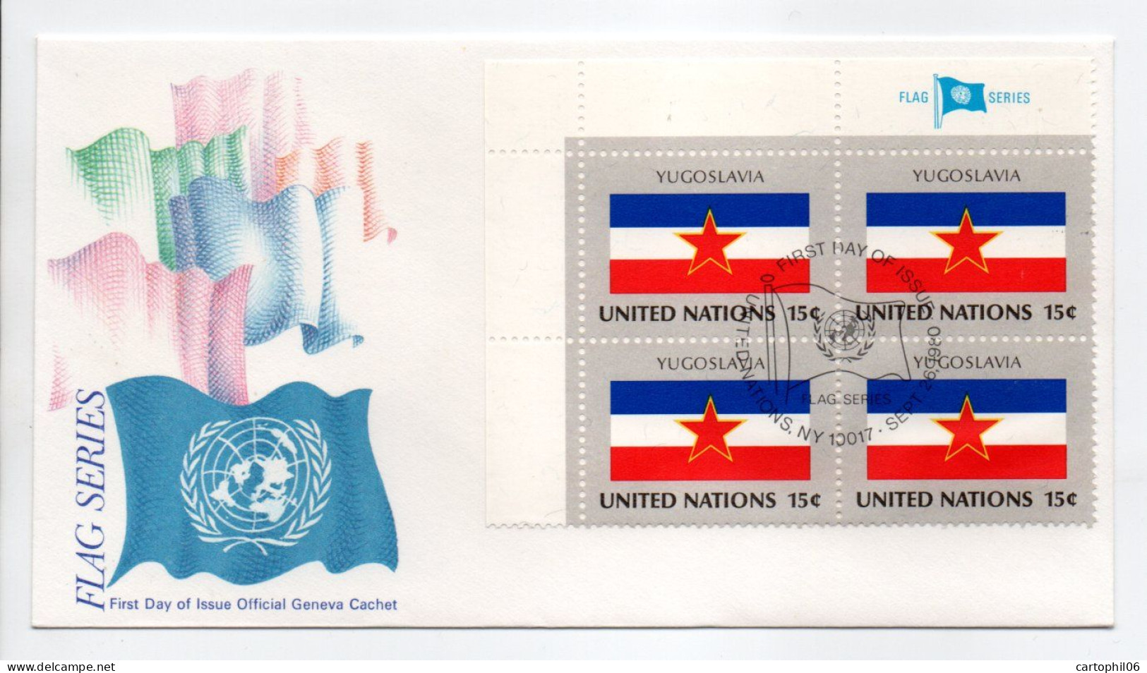 - FDC DRAPEAUX / FLAG YUGOSLAVIA - UNITED NATIONS 26.9.1980 - - Omslagen