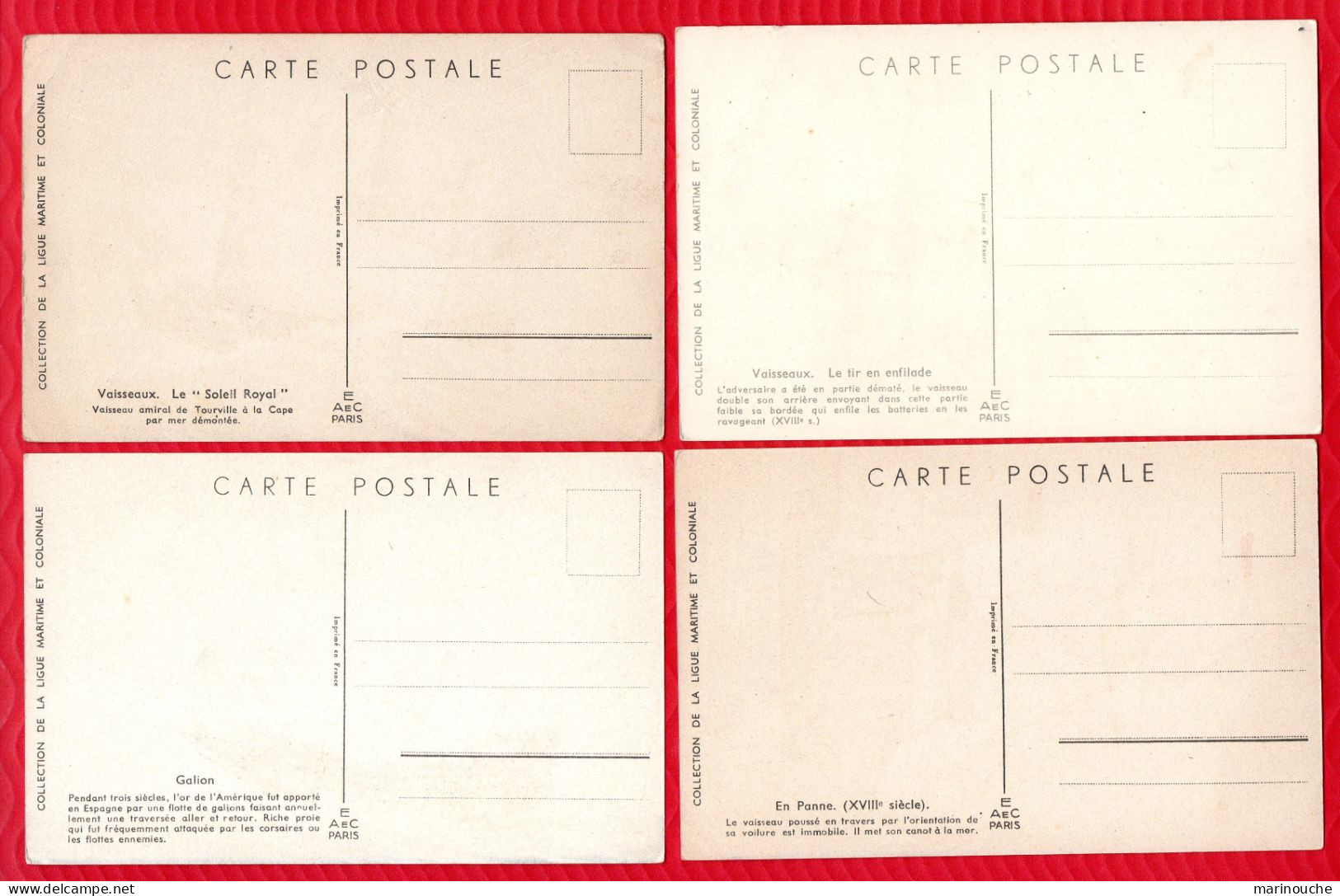 L. HAFFNER - 4 Joiles Cartes De La Ligue Maritime Et Coloniale - Toutes Scannées R/V  - TBE - Sammlungen & Sammellose