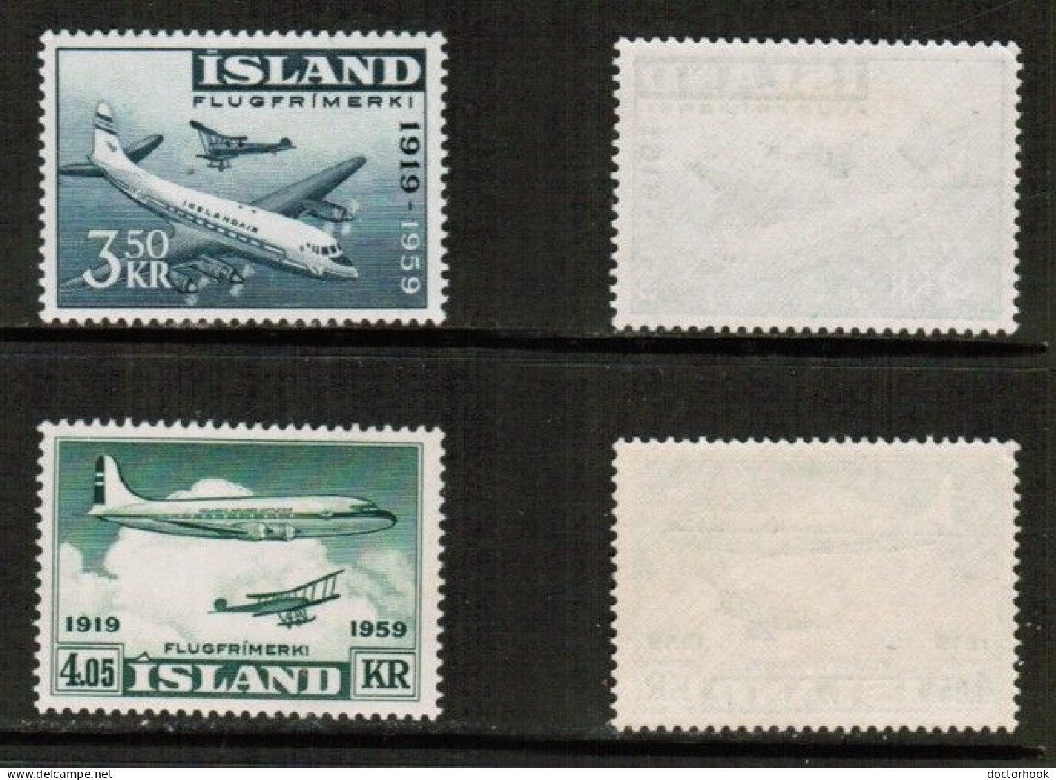 ICELAND   Scott # C 30-1* MINT LH (CONDITION AS PER SCAN) (Stamp Scan # 915-8) - Luftpost