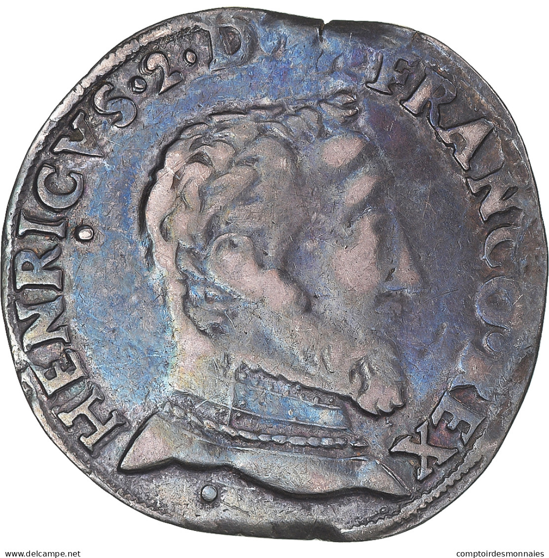 Monnaie, France, Henri II, Teston, 1553, Toulouse, Buste D, TB+, Argent - 1547-1559 Henri II