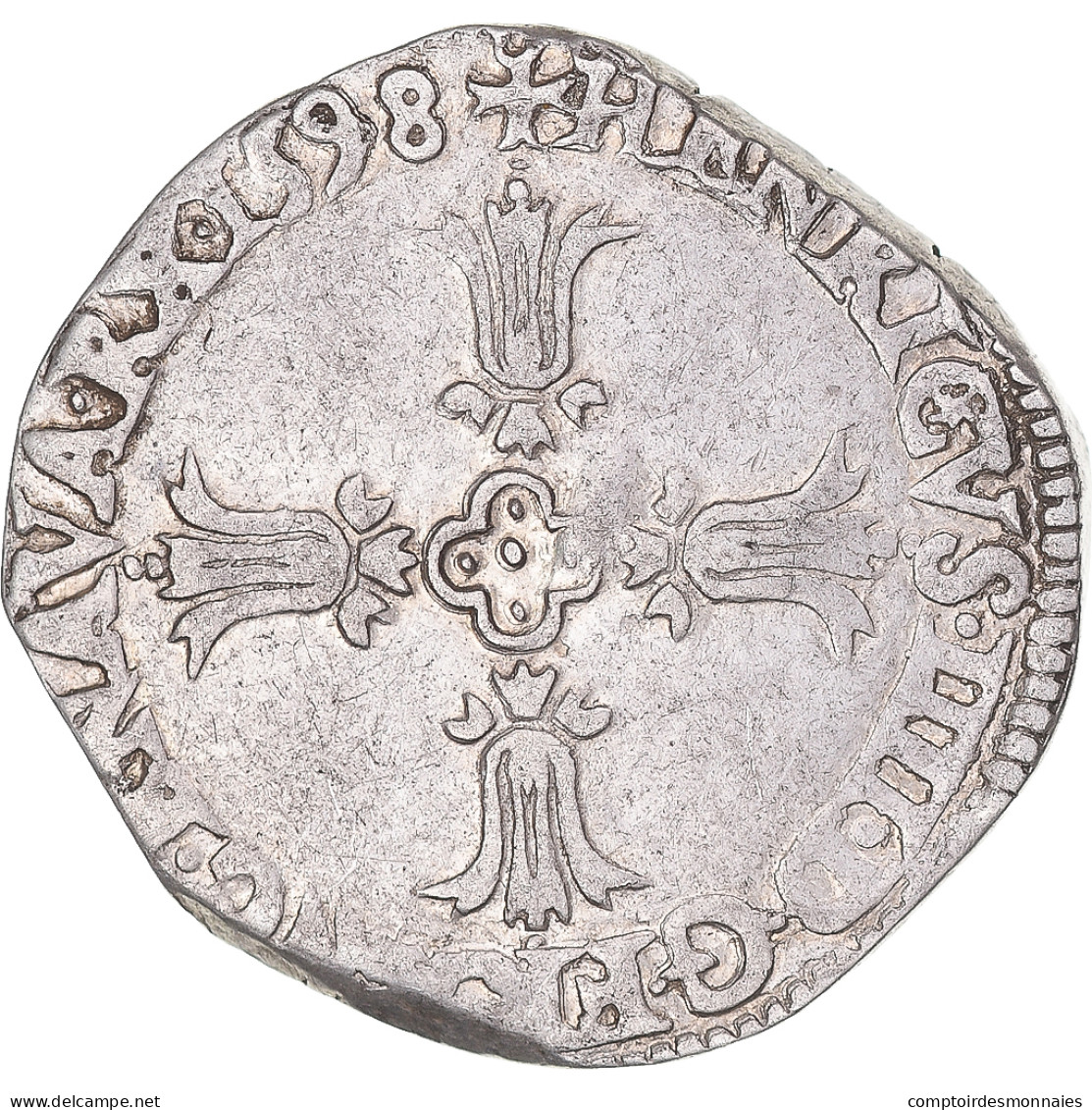 Monnaie, France, Henri IV, 1/4 Ecu, 1598, Bayonne, TTB, Argent, Gadoury:597 - 1589-1610 Henry IV The Great