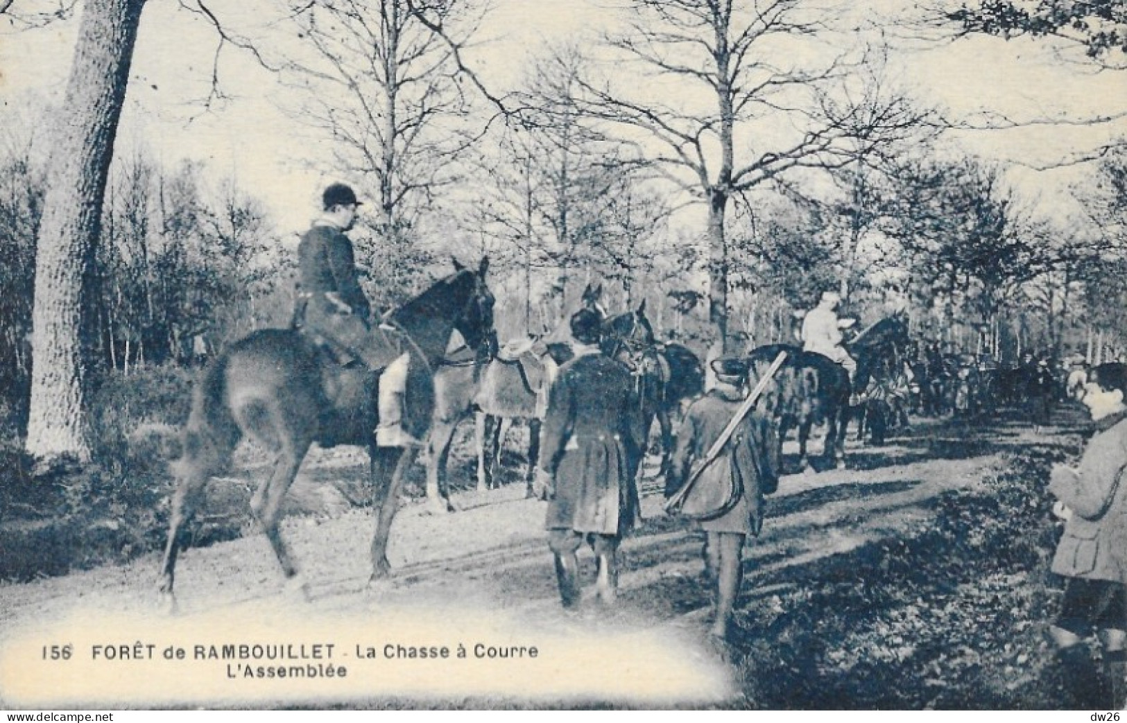 Foret De Rambouillet (Seine-et-Oise) Chasse à Courre, L'Assemblée - Carte N° 156 Non Circulée - Chasse