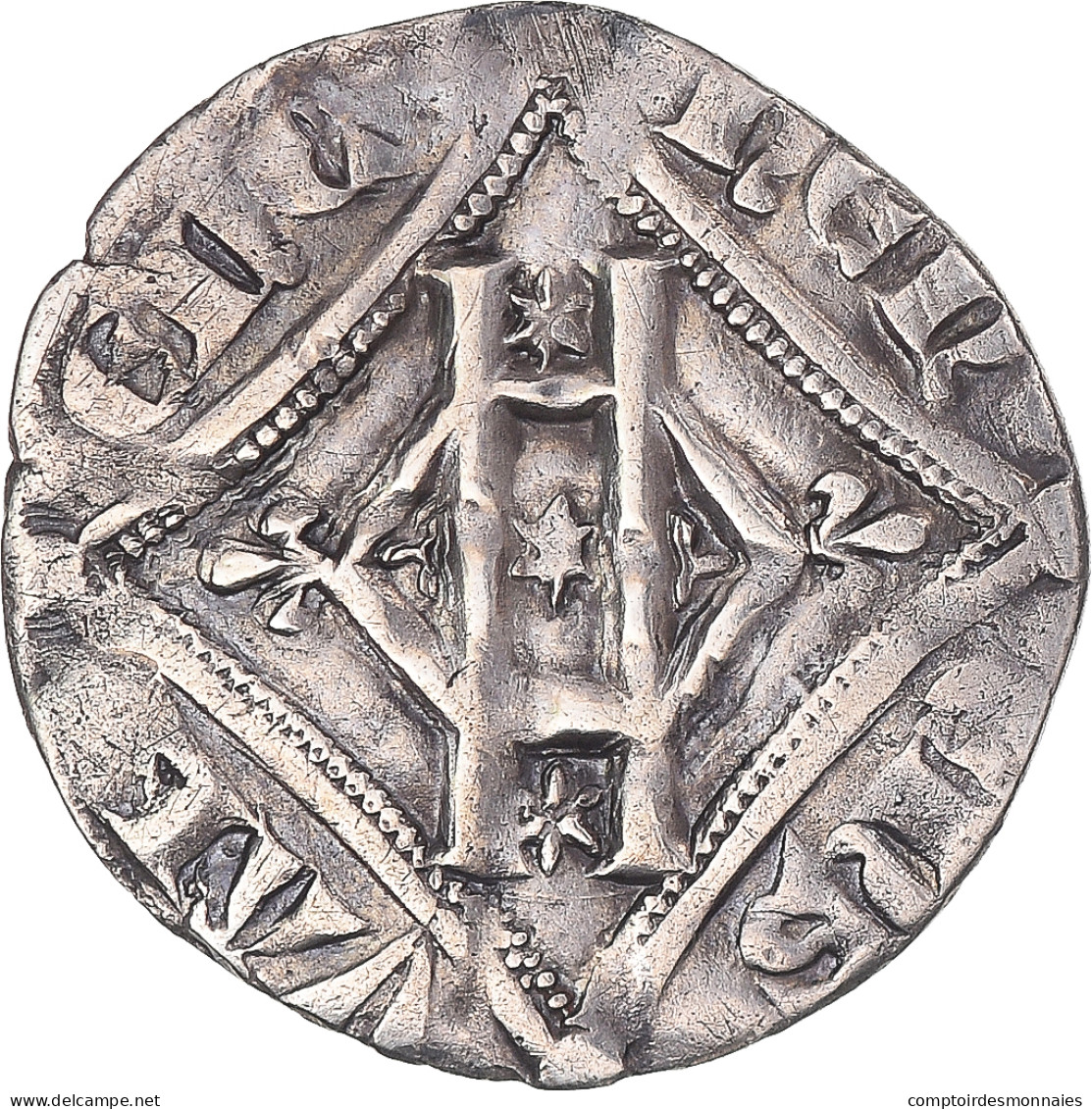 Monnaie, Belgique, Hainaut, Guillaume Ier, Esterlin à L'escielette, 1304-1337 - 1066-1485: Hochmittelalter