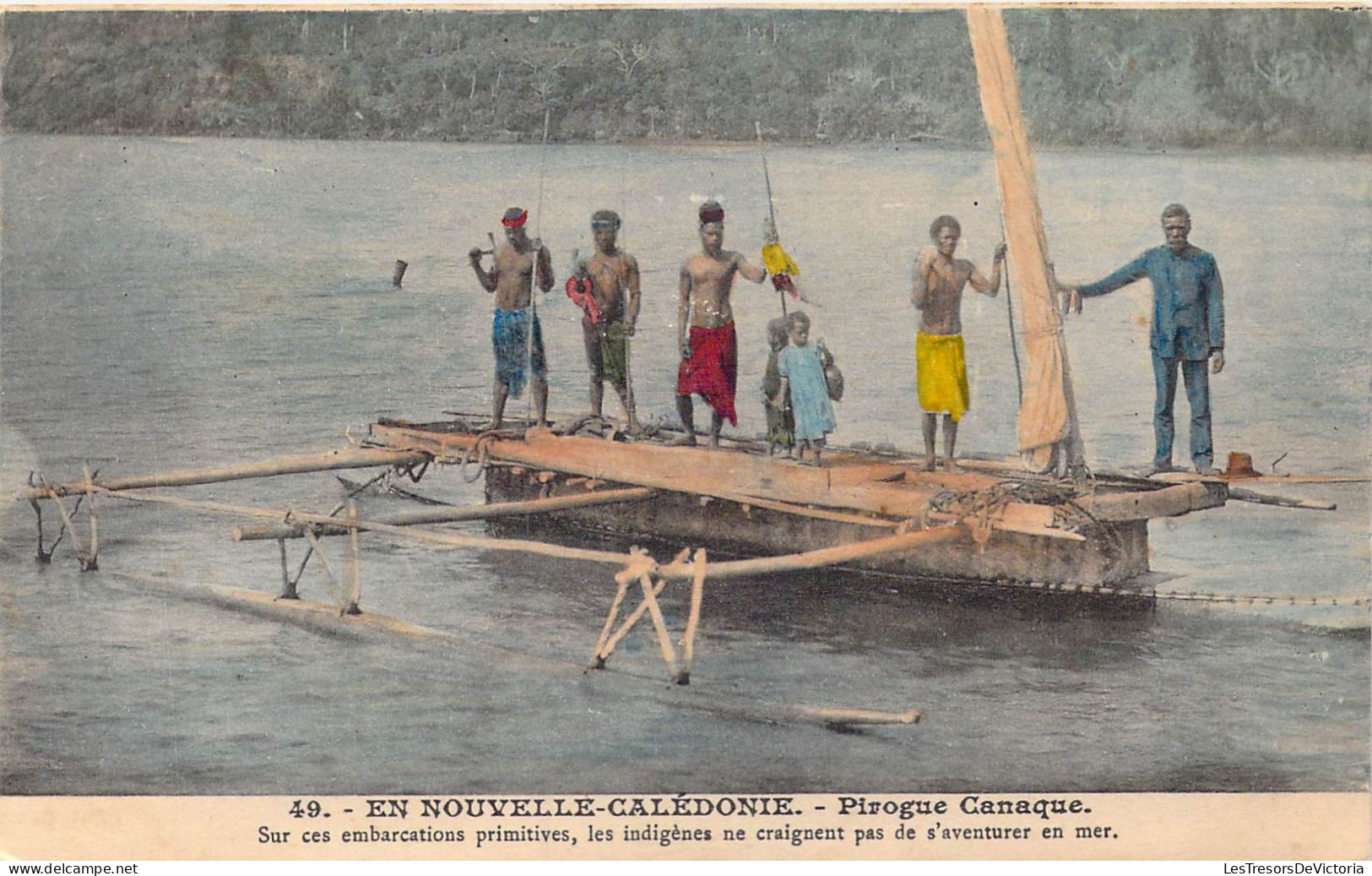 FRANCE - Nouvelle-Calédonie - Pirogue Canaque - Carte Postale Ancienne - Nouvelle Calédonie