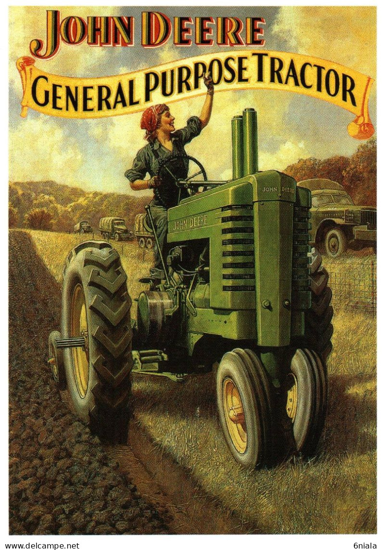 16843 JOHN  DEERE TRACTEUR GENERAL PURPOSE TRACTOR Matériel Agricole N° 10  éditions Centenaire .  (Recto Verso) - Tractores