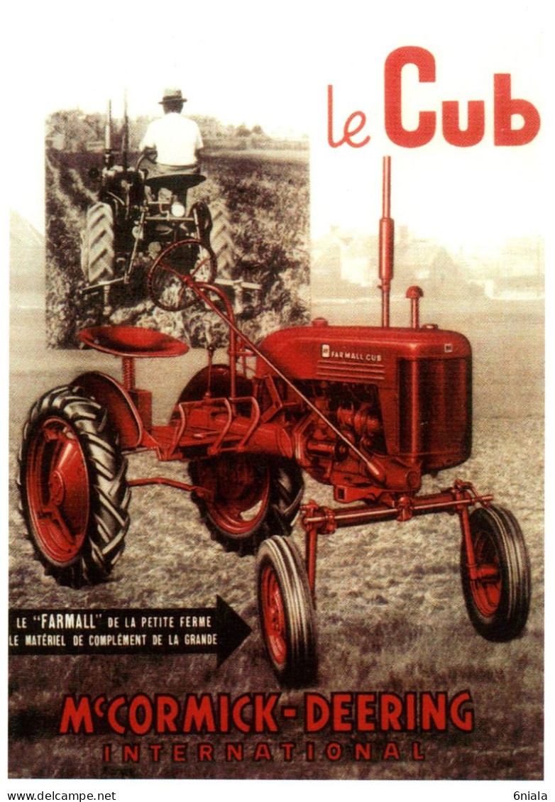 16846 FARMALL CUB Mc CORMICK DEERING  TRACTEUR Matériel Agricole N° 28  éditions Centenaire .  (Recto-verso) - Tractors
