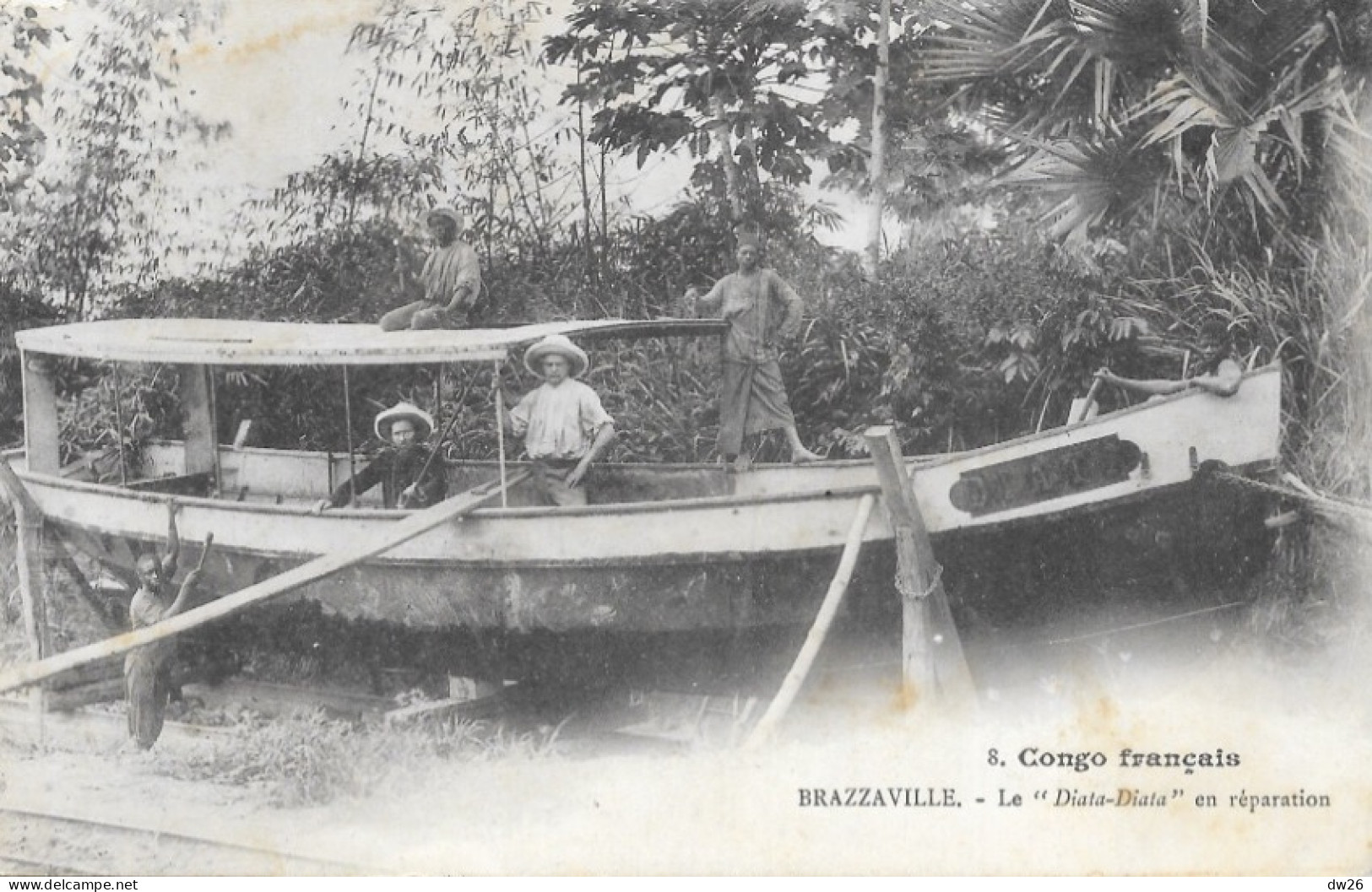 Congo Français, Brazzaville - Le Bateau Diata-Diata En Réparation - Carte Molle N° 8 Non Circulée - Brazzaville