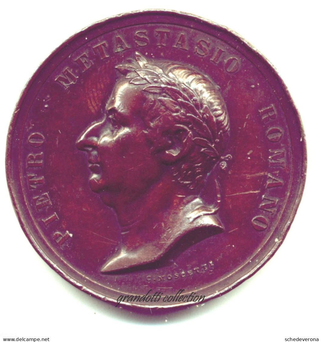 PIETRO METASTASIO ROMANO 1882 MEDAGLIA CENTENARIO MORTE - Firma's