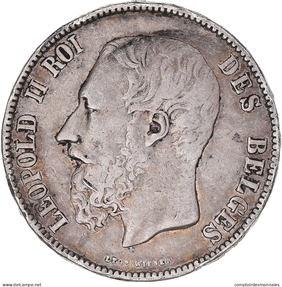 Monnaie, Belgique, Leopold II, 5 Francs, 5 Frank, 1873, TB+, Argent, KM:24 - 5 Francs