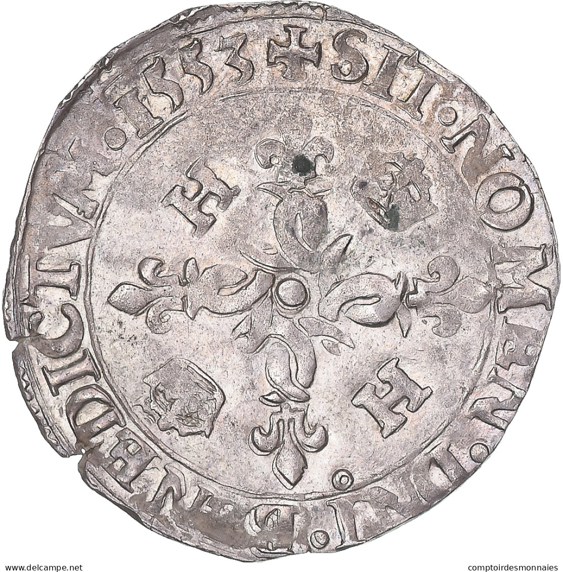Monnaie, France, Henri II, Douzain Aux Croissants, 1553, Rennes, TTB, Billon - 1559-1560 François II