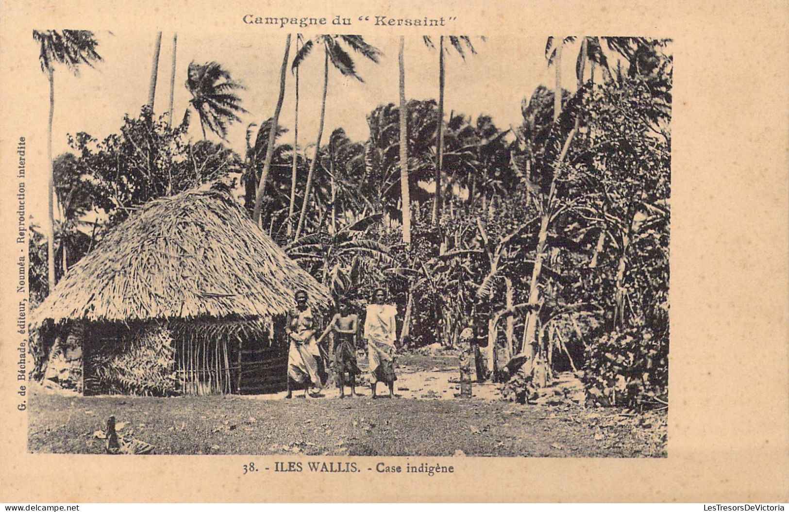 FRANCE - Polynésie Française - Iles Wallis - Case Indigène - Campagne De " Kersaint " - Carte Postale Ancienne - Polynésie Française