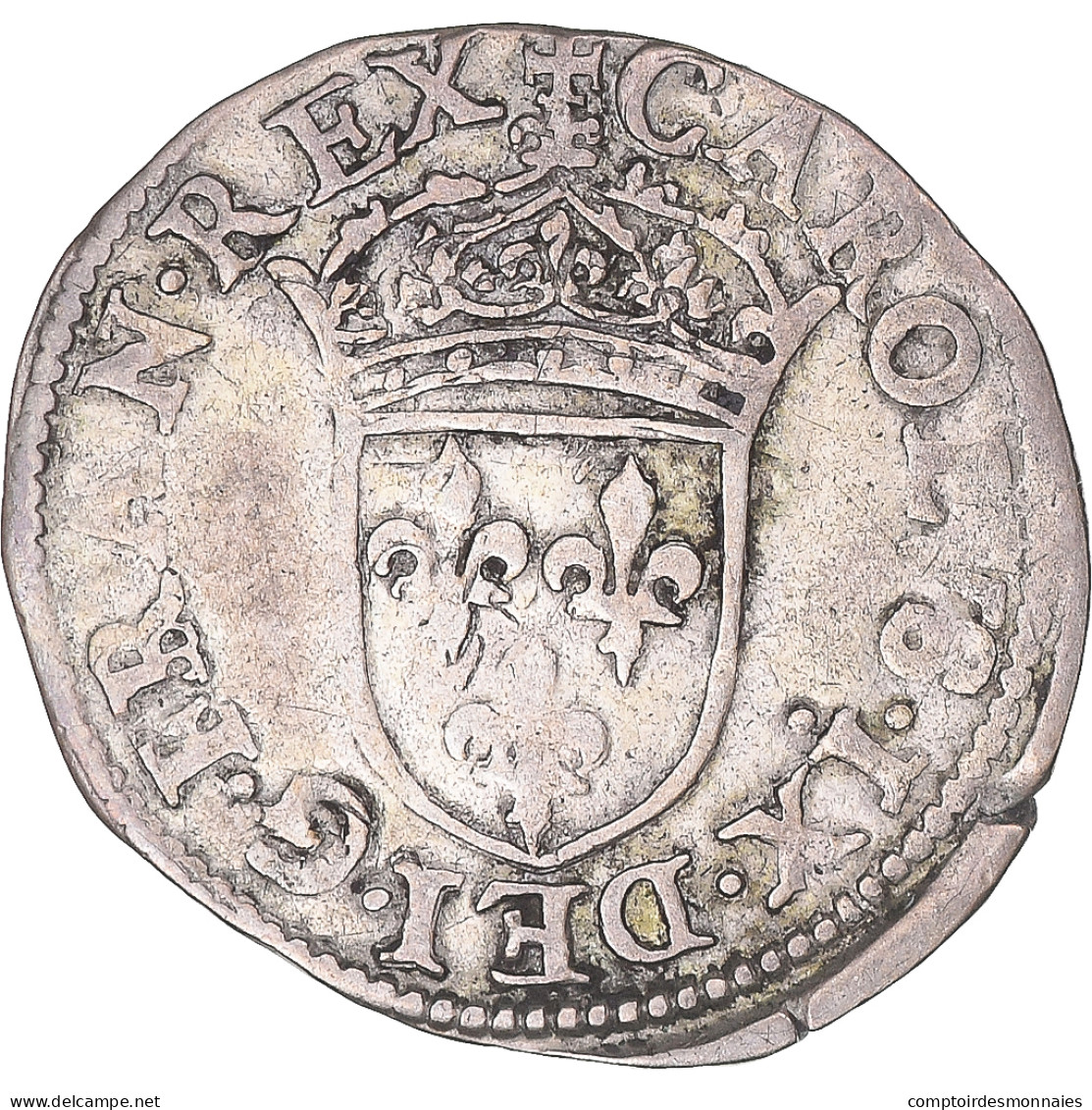 Monnaie, France, Charles IX, Sol Parisis, 1566, Poitiers, TTB+, Billon - 1560-1574 Carlos IX