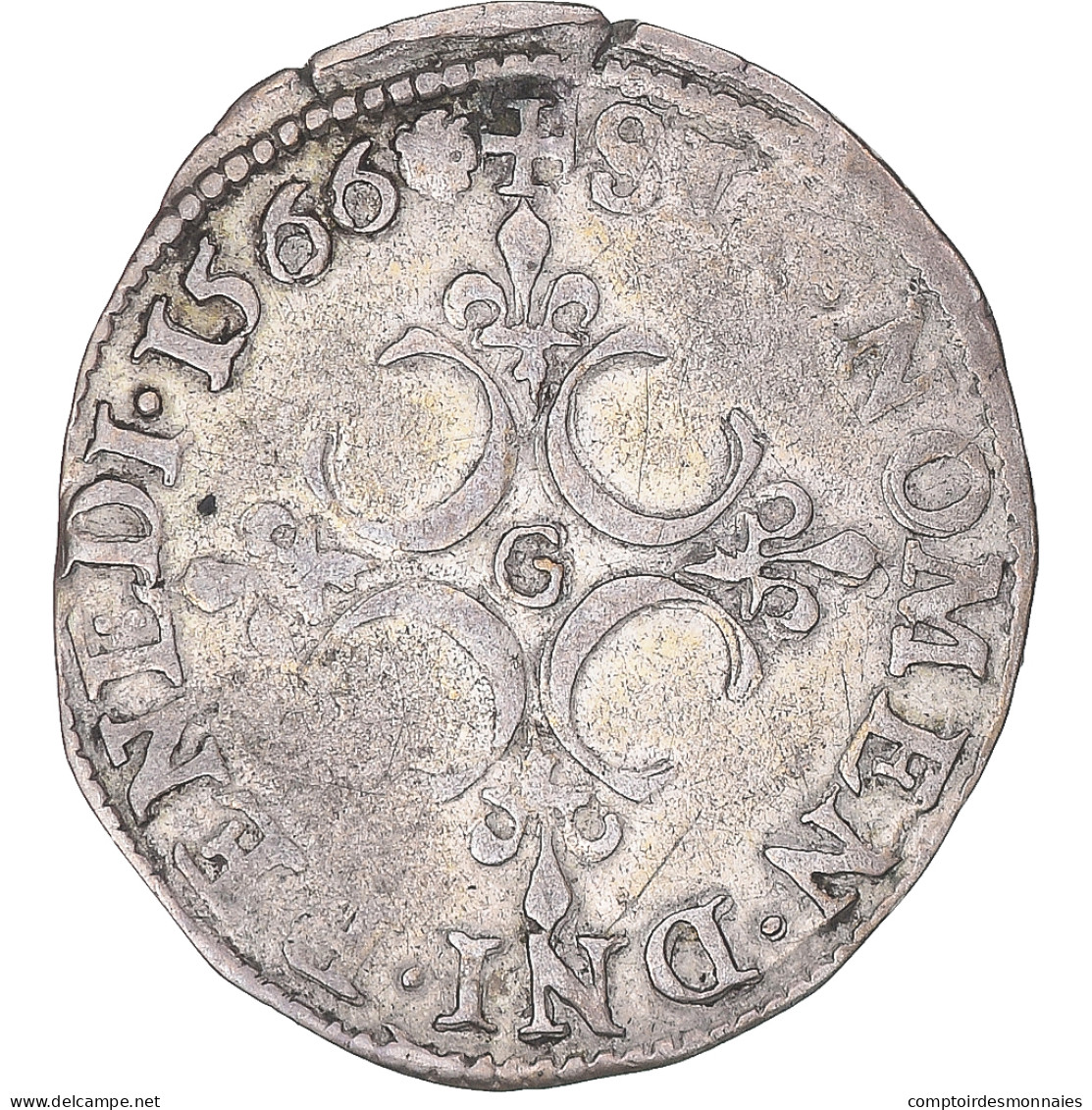 Monnaie, France, Charles IX, Sol Parisis, 1566, Poitiers, TTB+, Billon - 1560-1574 Charles IX