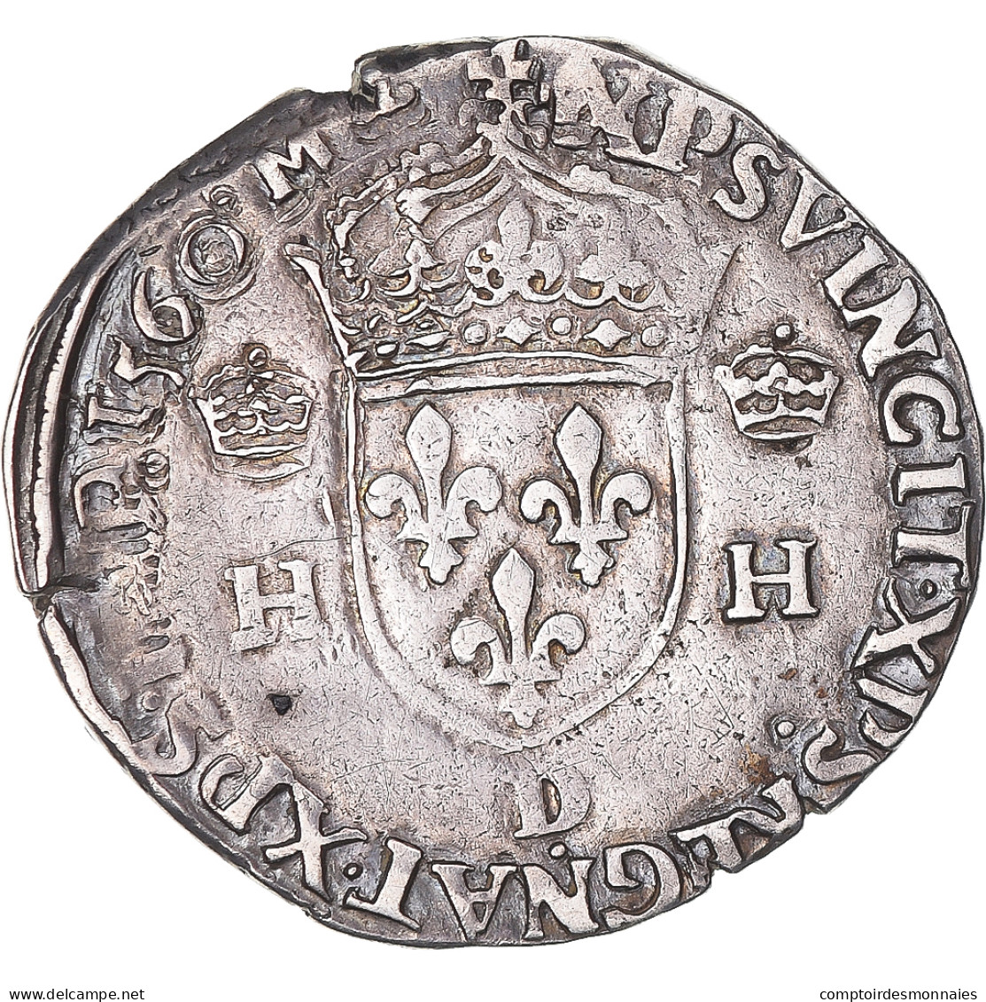 Monnaie, France, Henri II, Teston à La Tête Nue, 1560, Lyon, TTB, Argent - 1547-1559 Henry II