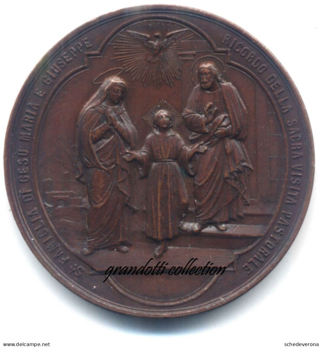 SAN CARLO BORROMEO VISITA PASTORALE SACRA FAMIGLIA 1895 MEDAGLIA RICORDO - Professionals/Firms