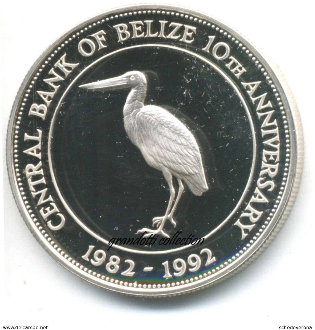 BELIZE 10 DOLLARS 1992 SILVER PROOF RARA MONETA ARGENTO - Belize