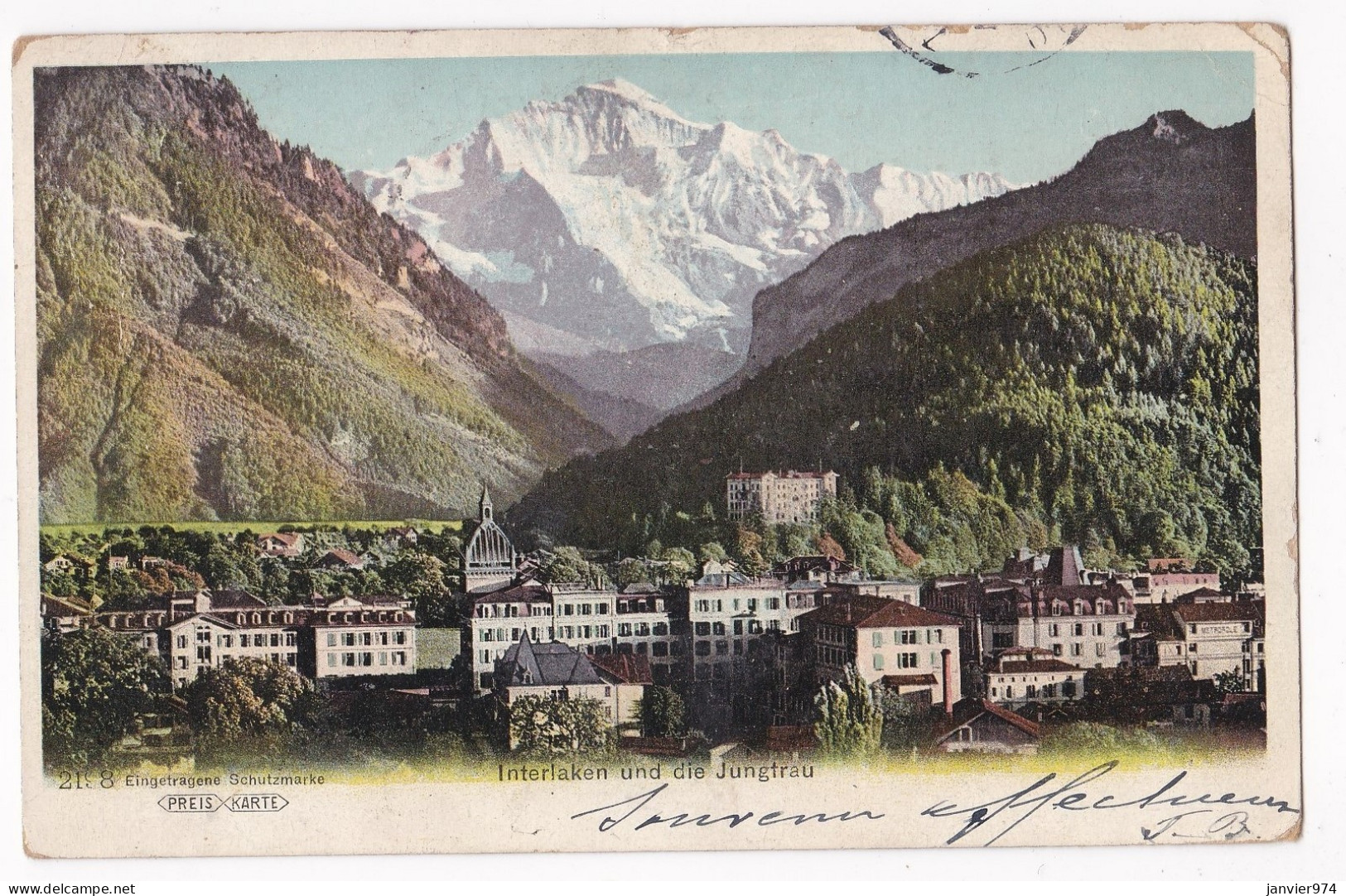 CPA 1906,  Interlaken Und Die Jungtrau.,  Scan Recto Verso  - Interlaken