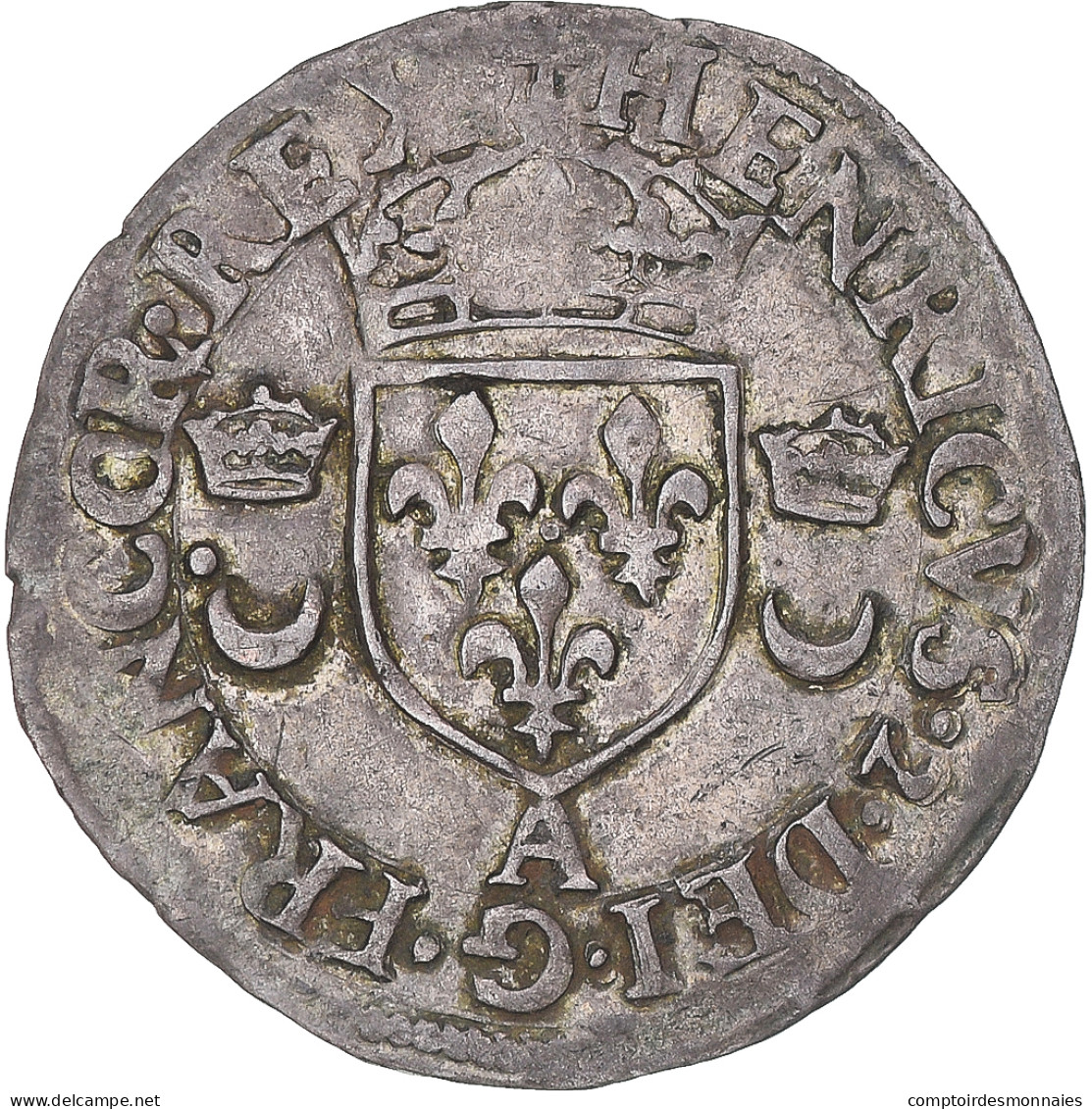 Monnaie, France, Henri II, Douzain Aux Croissants, 1552, Paris, TTB, Billon - 1547-1559 Henry II