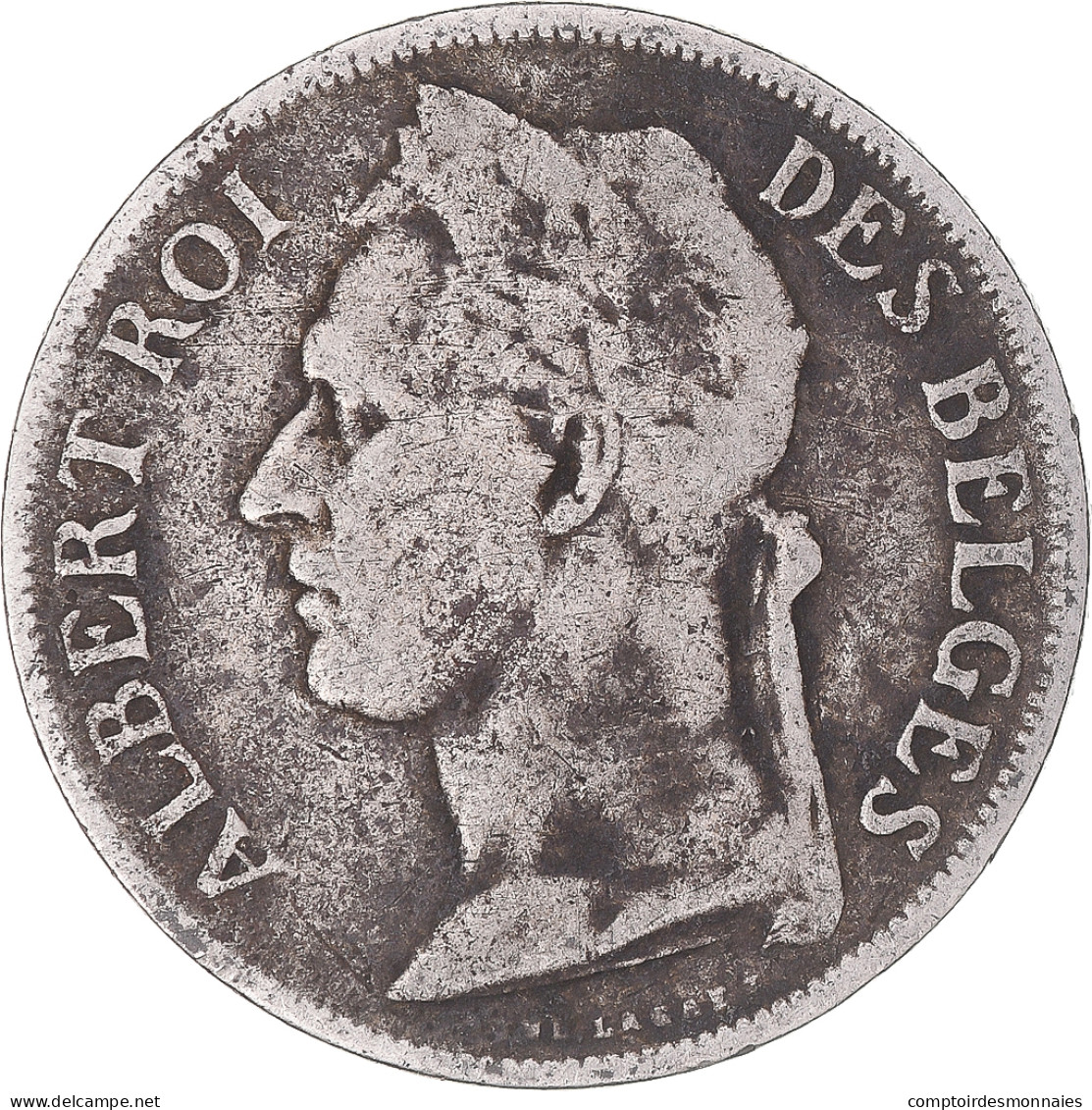 Monnaie, Congo Belge, Albert I, Franc, 1924, TB+, Cupro-nickel, KM:20 - 1910-1934: Albert I