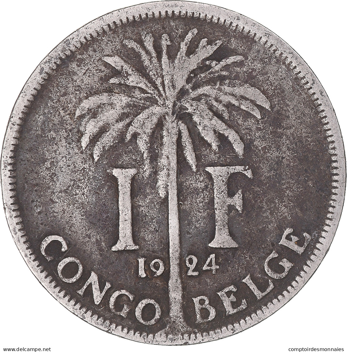 Monnaie, Congo Belge, Albert I, Franc, 1924, TB+, Cupro-nickel, KM:20 - 1910-1934: Albert I