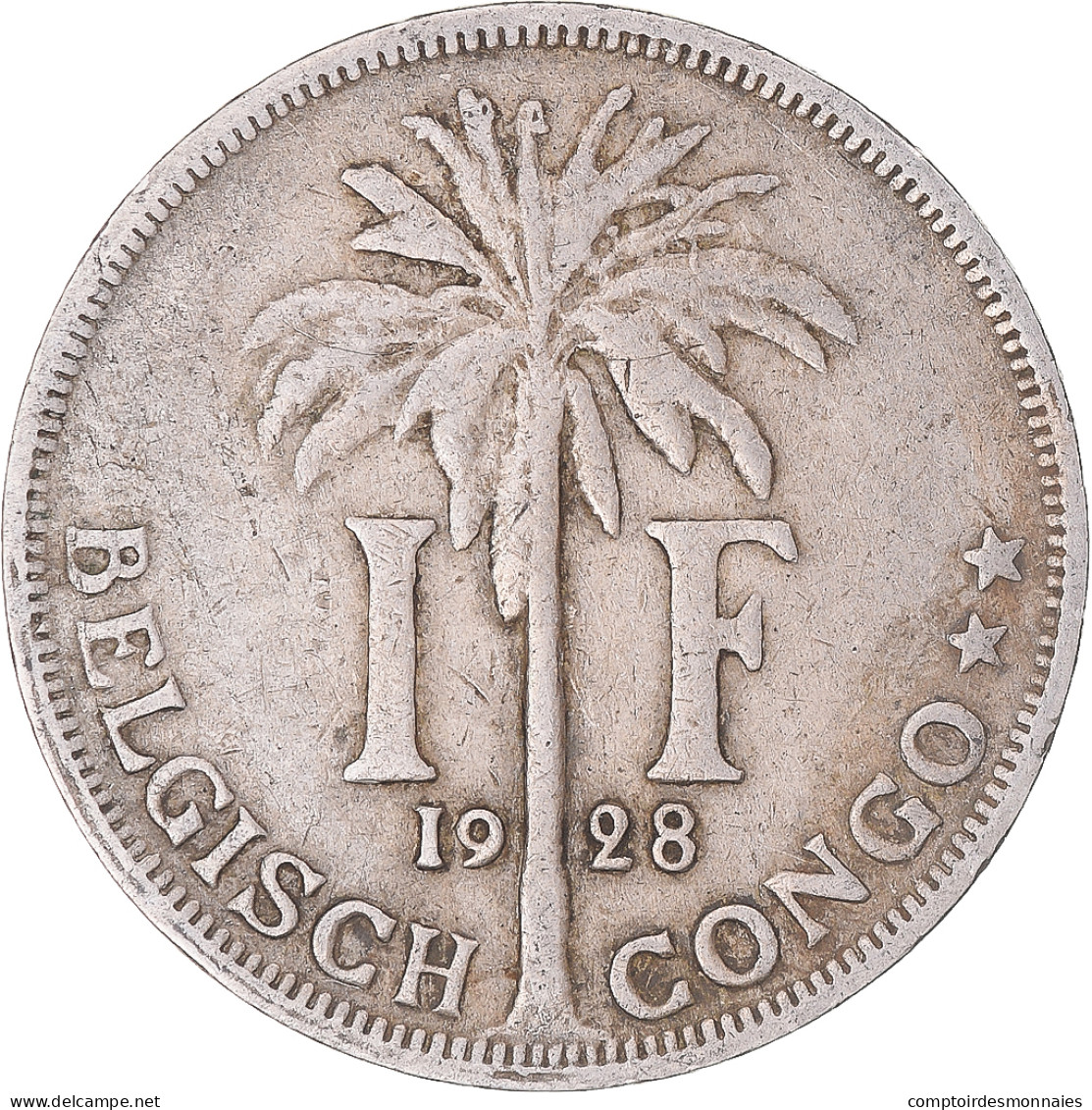 Monnaie, Congo Belge, Albert I, Franc, 1928, TTB, Cupro-nickel, KM:21 - 1910-1934: Albert I