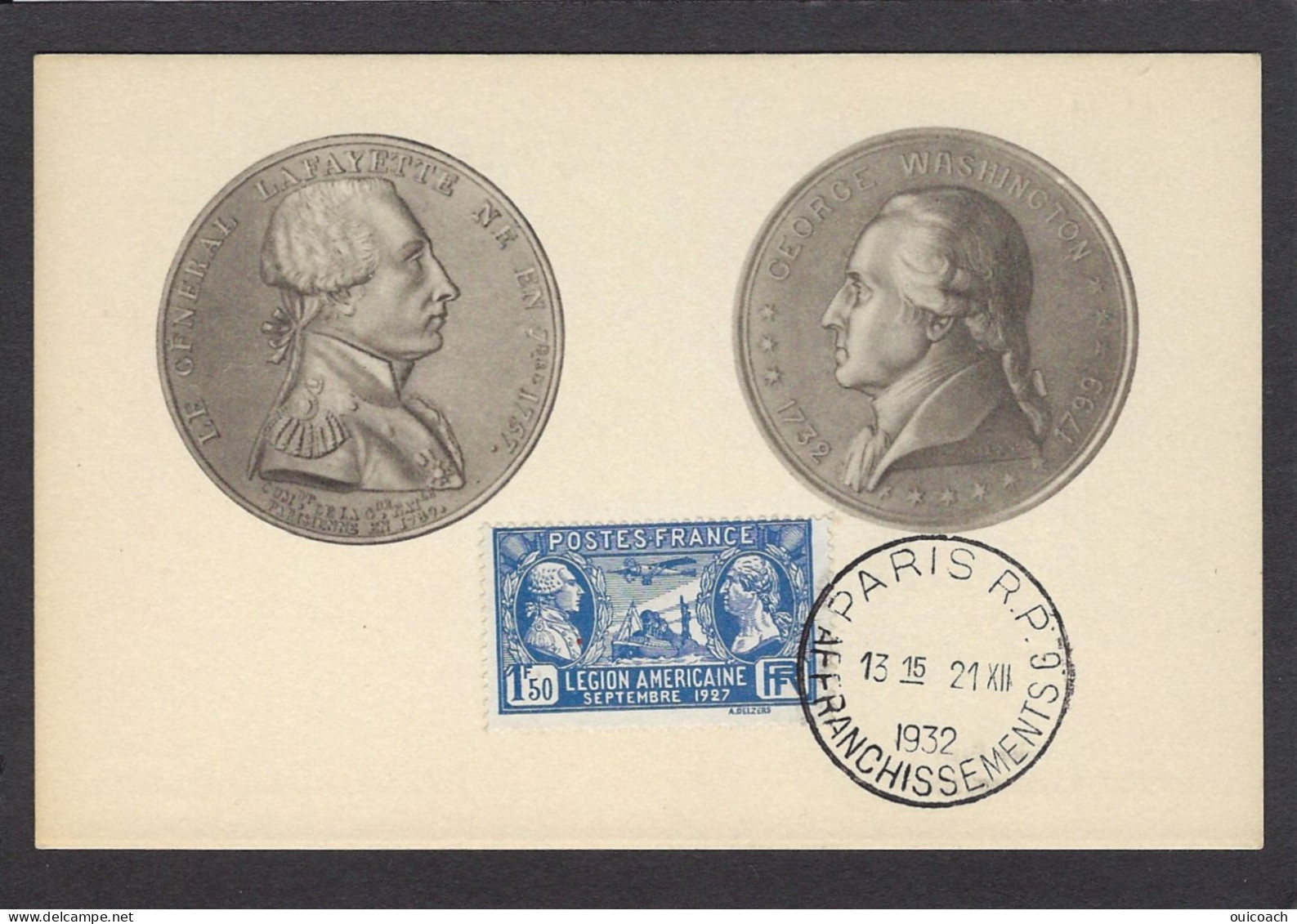 Légion Américaine, Général De Lafayette Et George Washington Carte-maximum 245 - George Washington