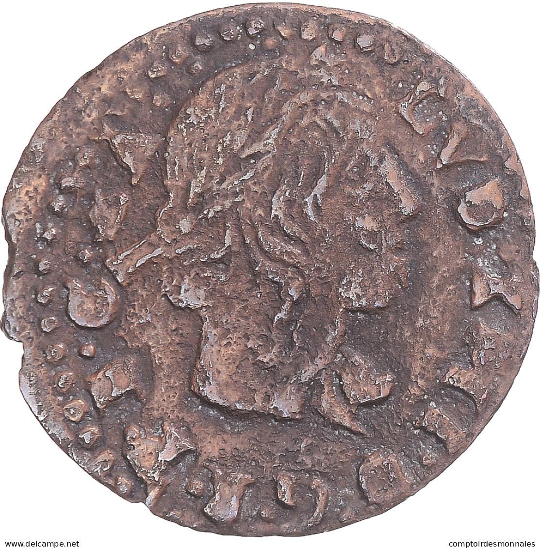 Monnaie, Espagne, CATALONIA, Louis XIII, Seiseno, 1642, Girona, TTB, Cuivre - Monnaies Provinciales
