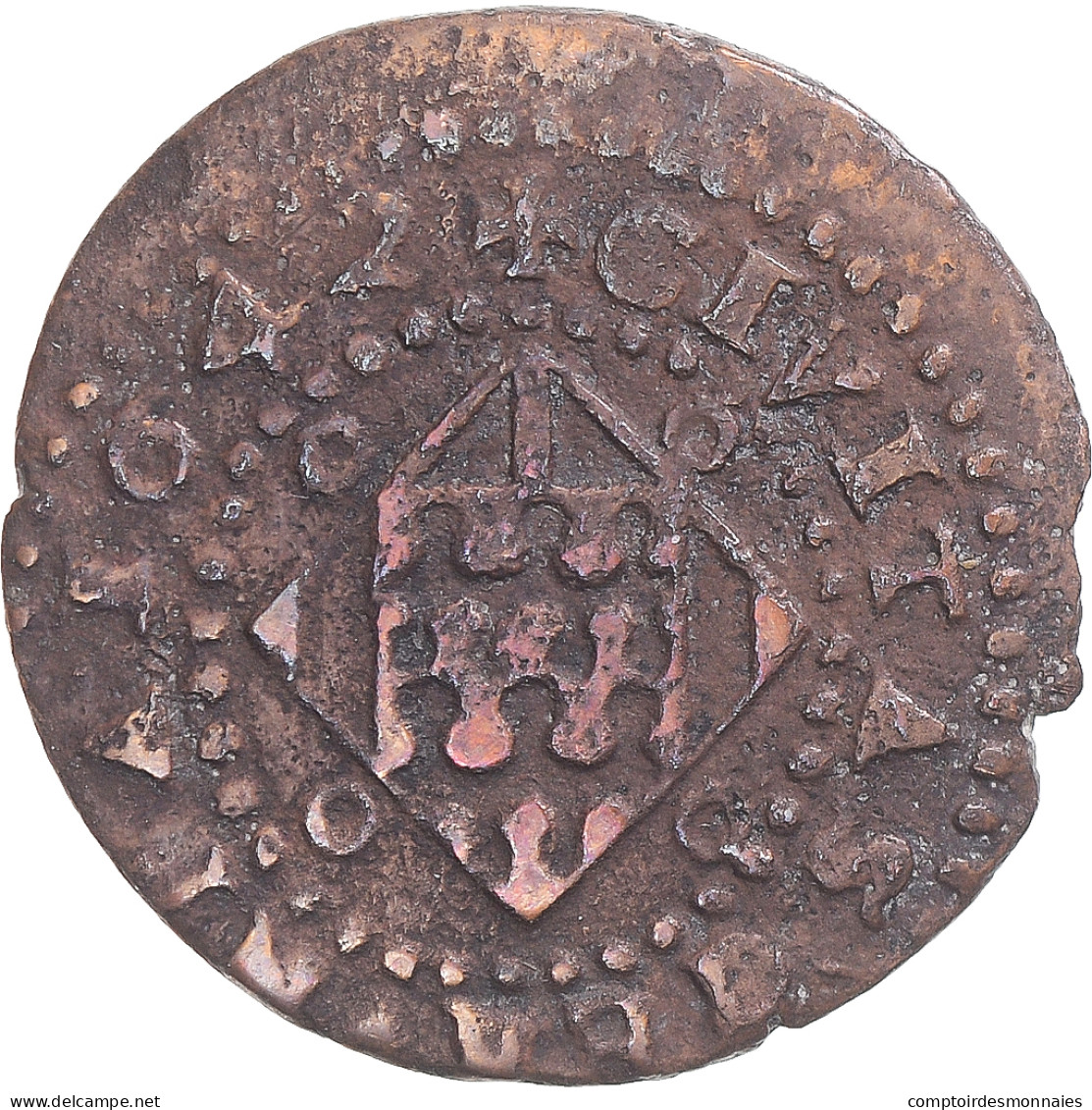 Monnaie, Espagne, CATALONIA, Louis XIII, Seiseno, 1642, Girona, TTB, Cuivre - Münzen Der Provinzen